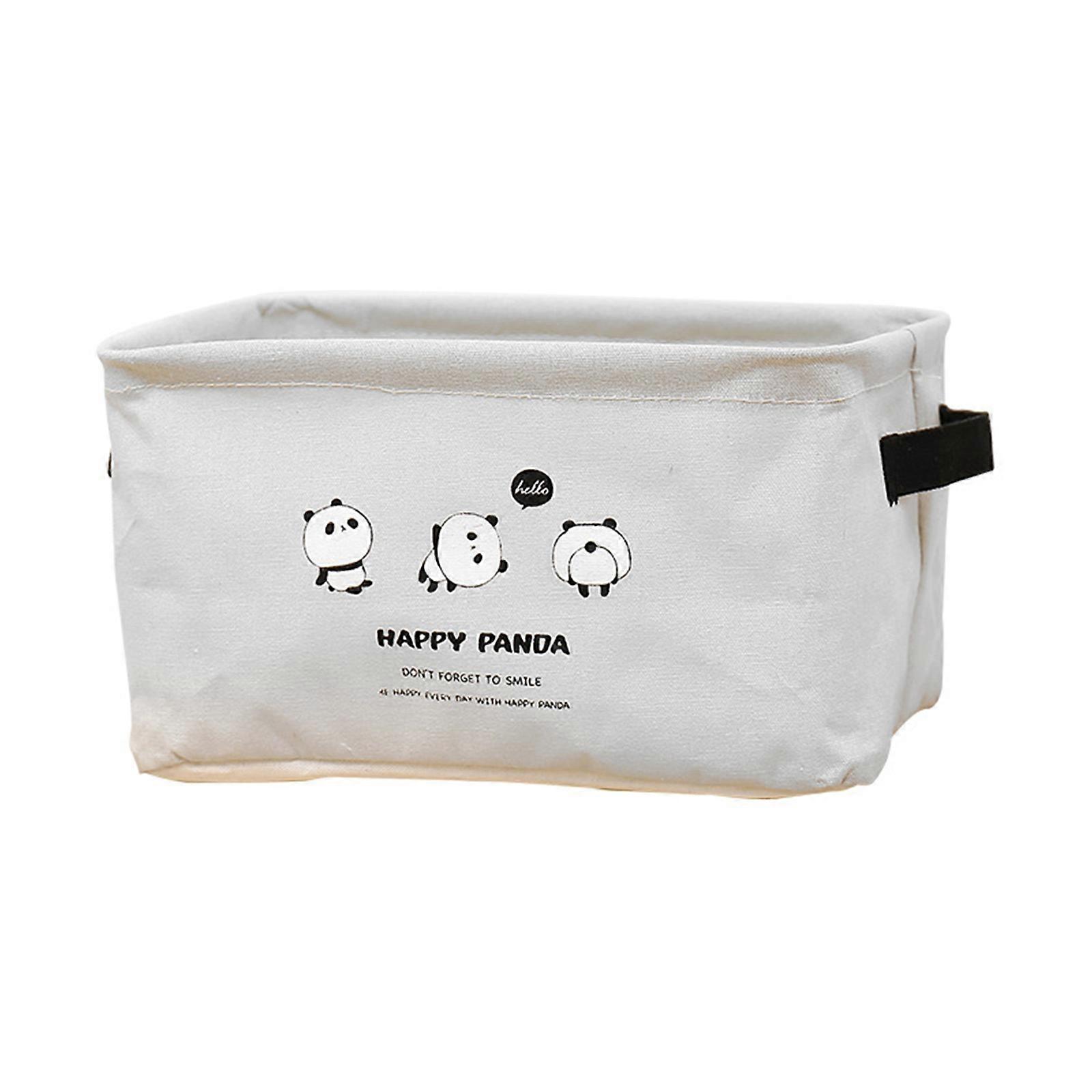 Panda Storage Basket Simple Fabric Folding Square Box Home Cotton and Linen Storage Square Box