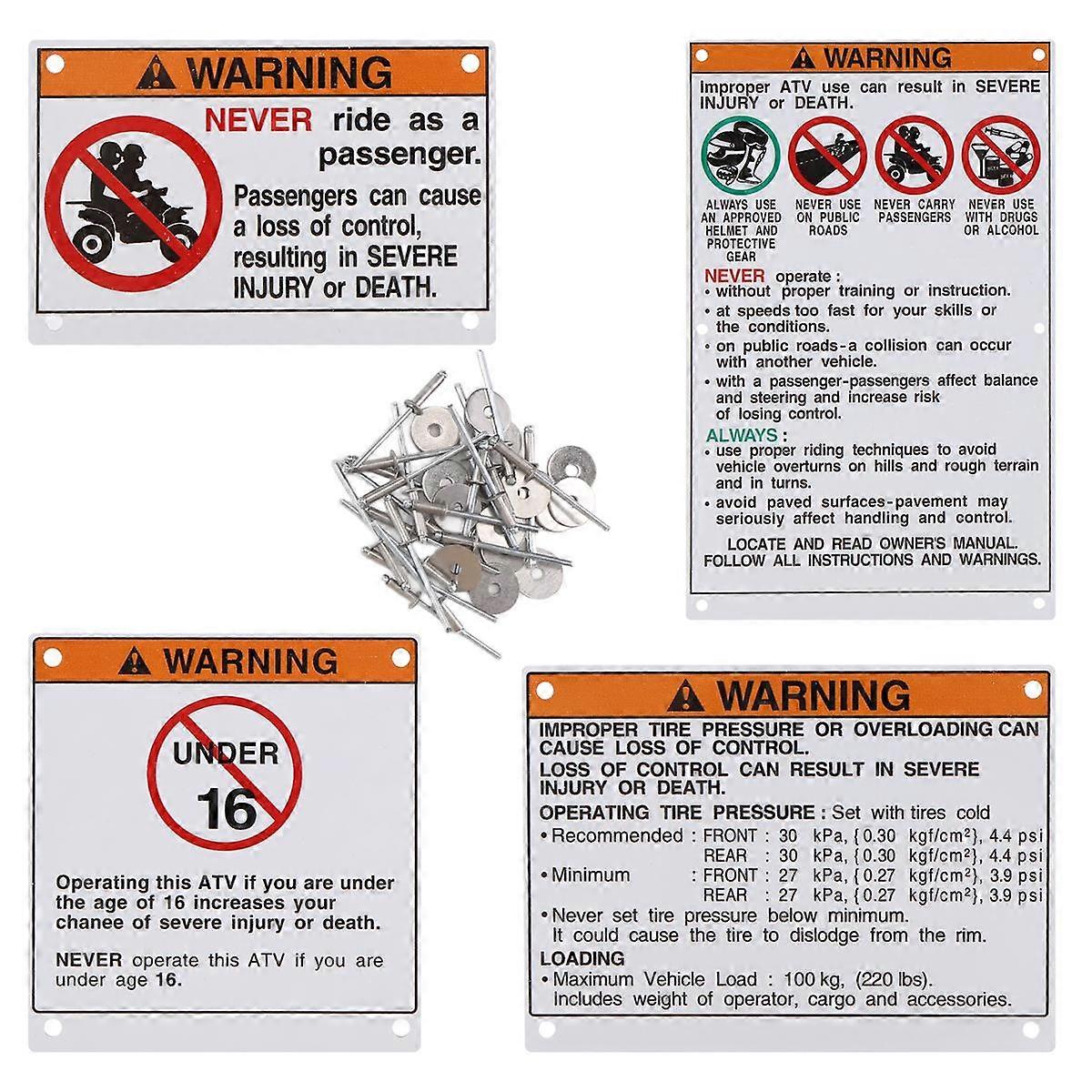 For Warning Decals Stickers Labels Aluminum Backed Banshee