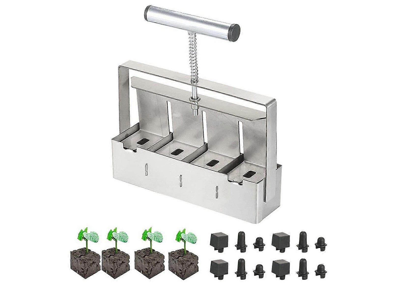 Handheld Soil Blocker Maker Metal Seedling Plant Soil Blocking Tool