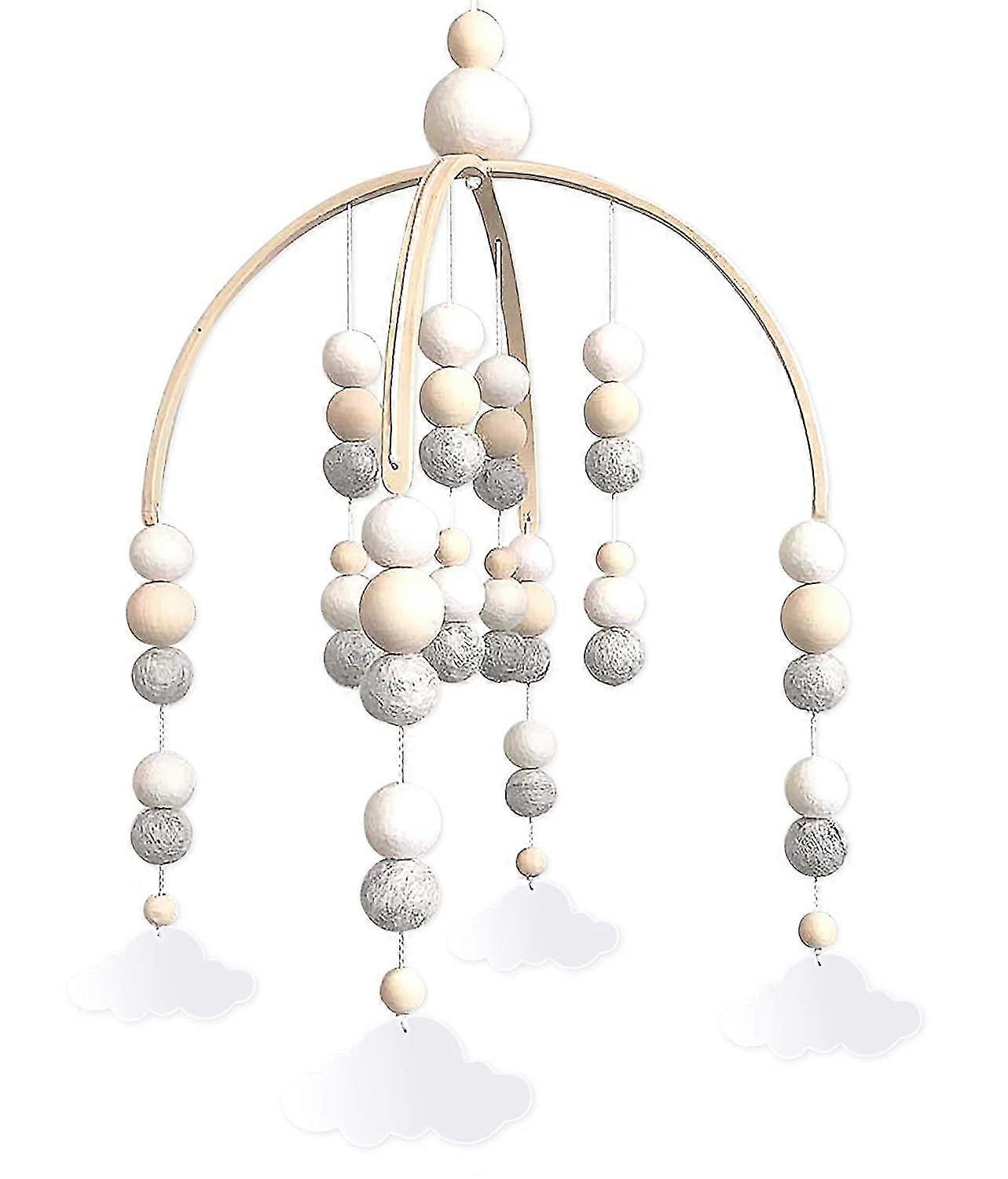 Baby Rattle Toy Made Of Ball And Bamboo, Newborn Nursery Hanging Bell