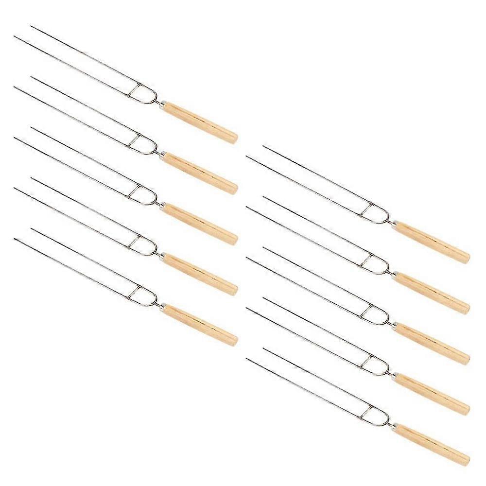 10pcs Stainless Steel U- Shaped Barbecue Forks Fork Marshmallow Roasting Sticks Smores Skewers For O