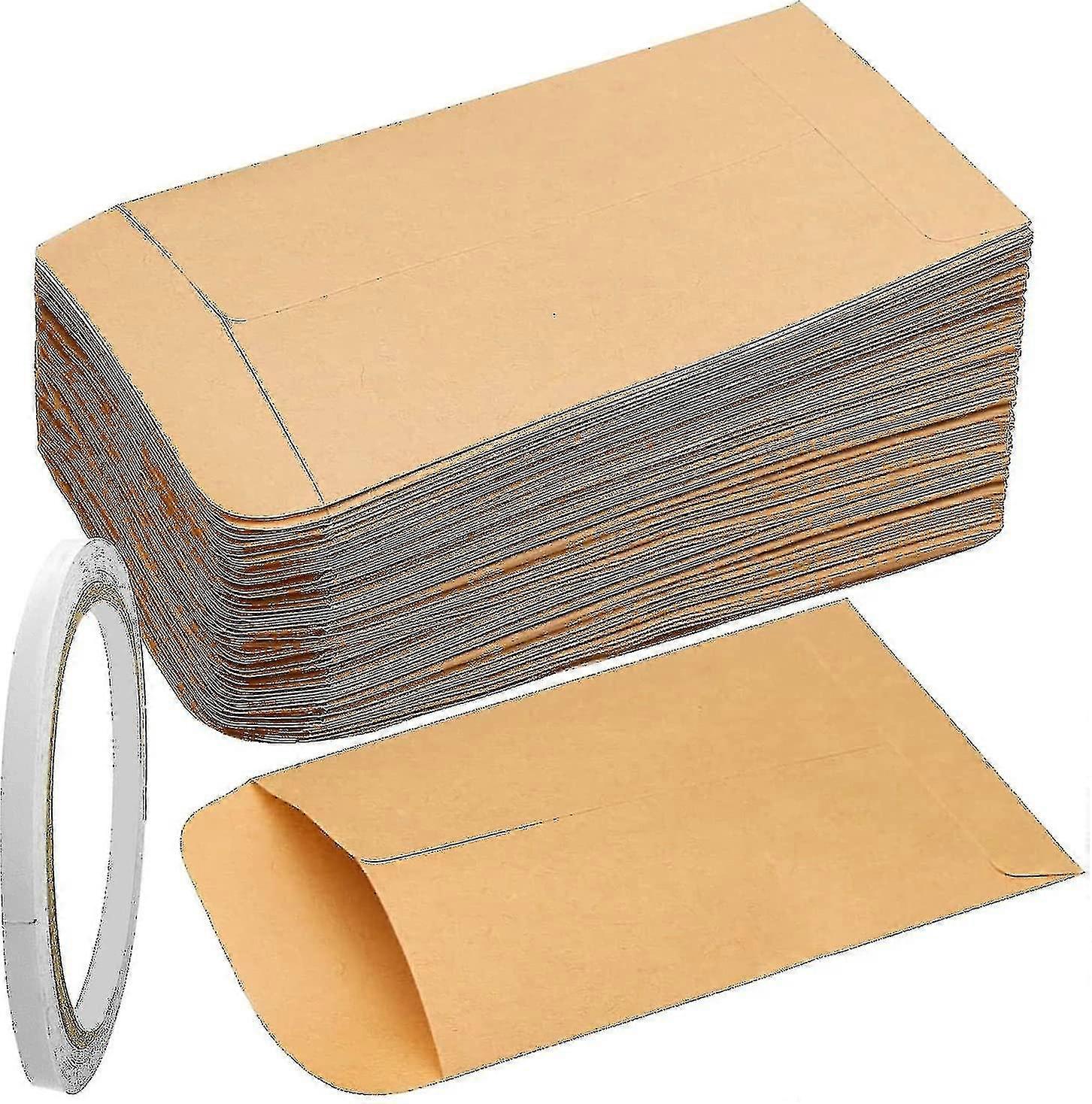 120pcs Seed Envelopes With 1 Double-sided Tape, Small Brown Envelopes Seed