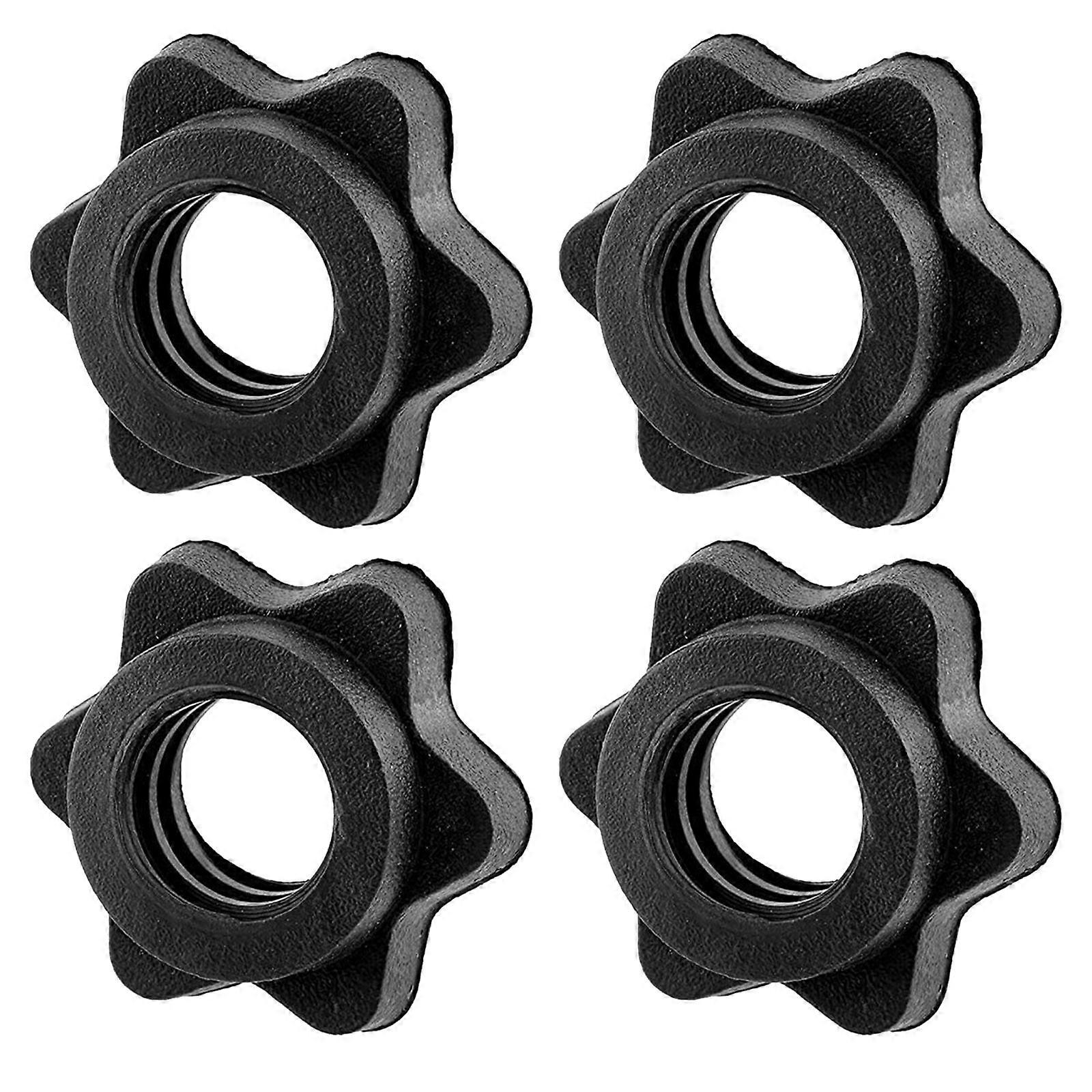 4Pcs Barbell Spinlock Collars, Anti-Slip Spin-Lock Collar Hex Nuts Screw Collar