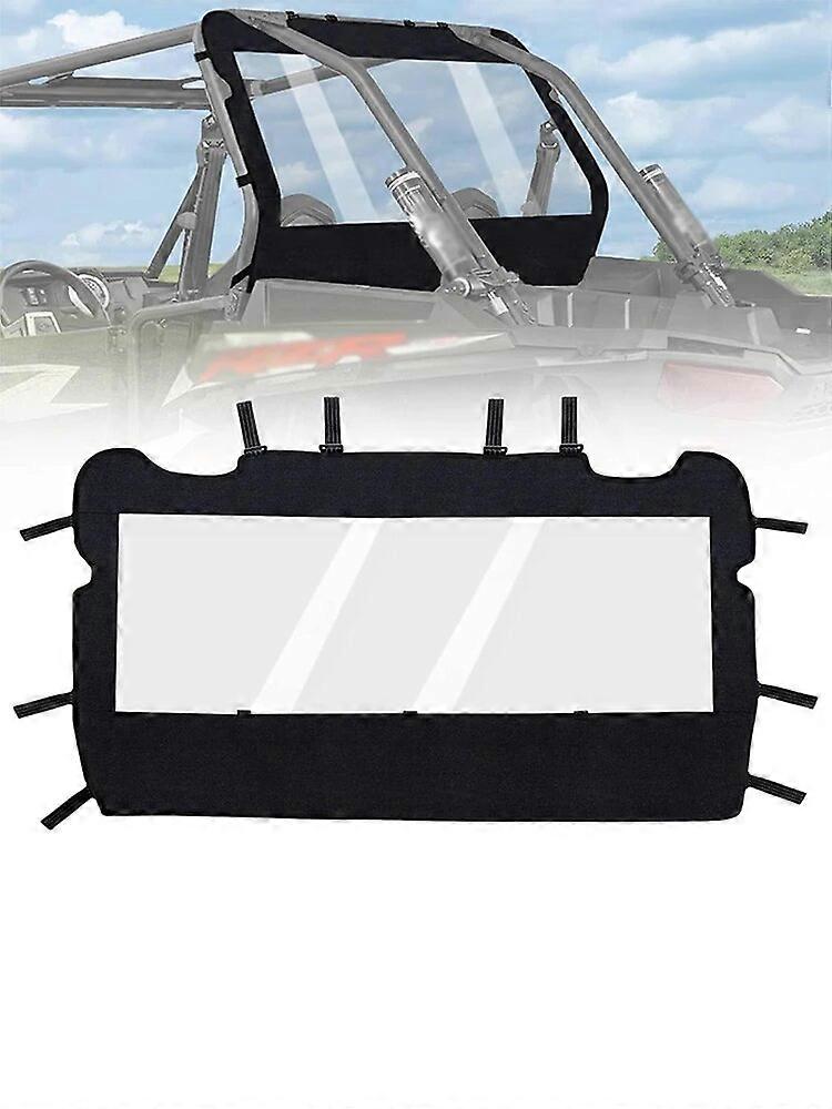 UTV Rear Windshield with Zipper Open Rear Window Compatible with Yamaha Rhino 450 660 700