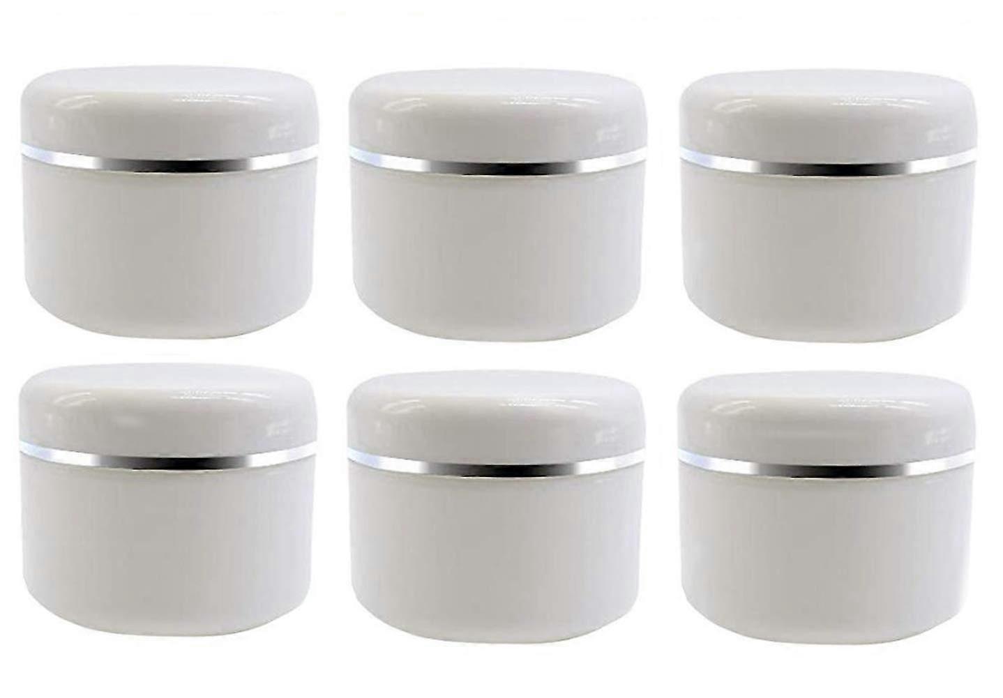 50ml White Silver Edge Empty Refillable Cosmetic Plastic Jars