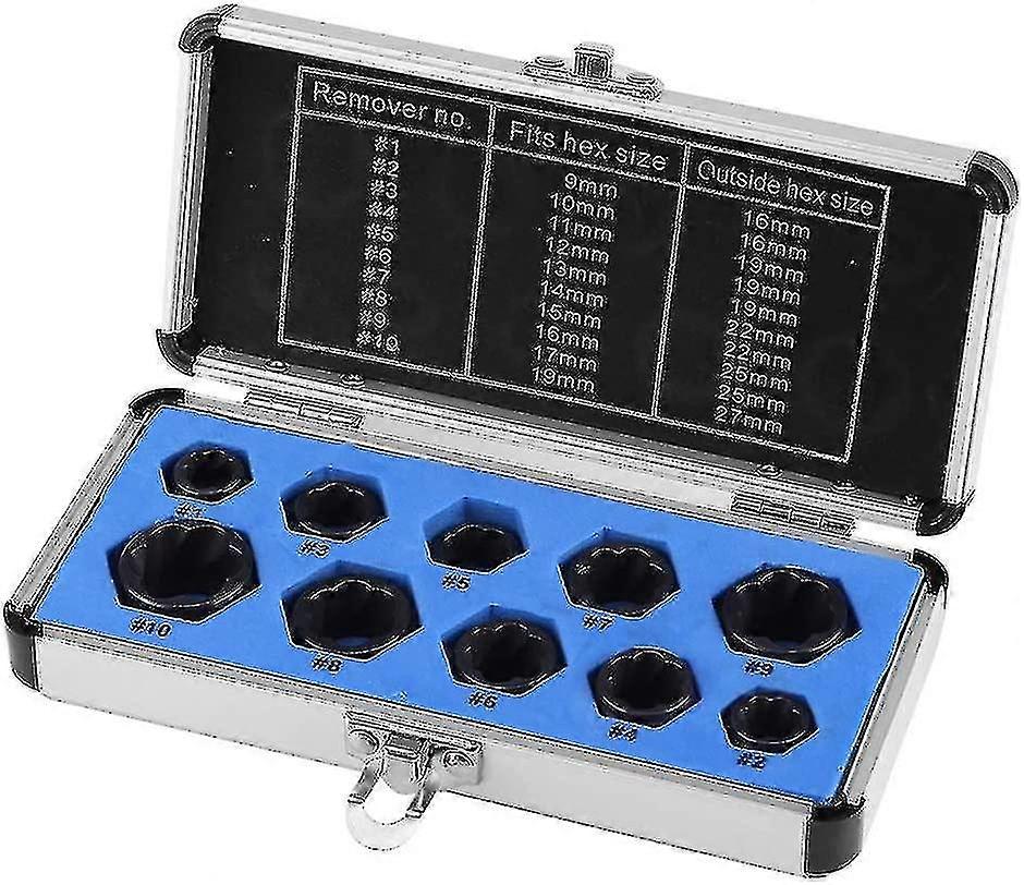 Fgao Nut Remover - 10 Pieces Damaged Bolt Nut Remover Kit Extractor Extraction Kit Thread Tool Kit