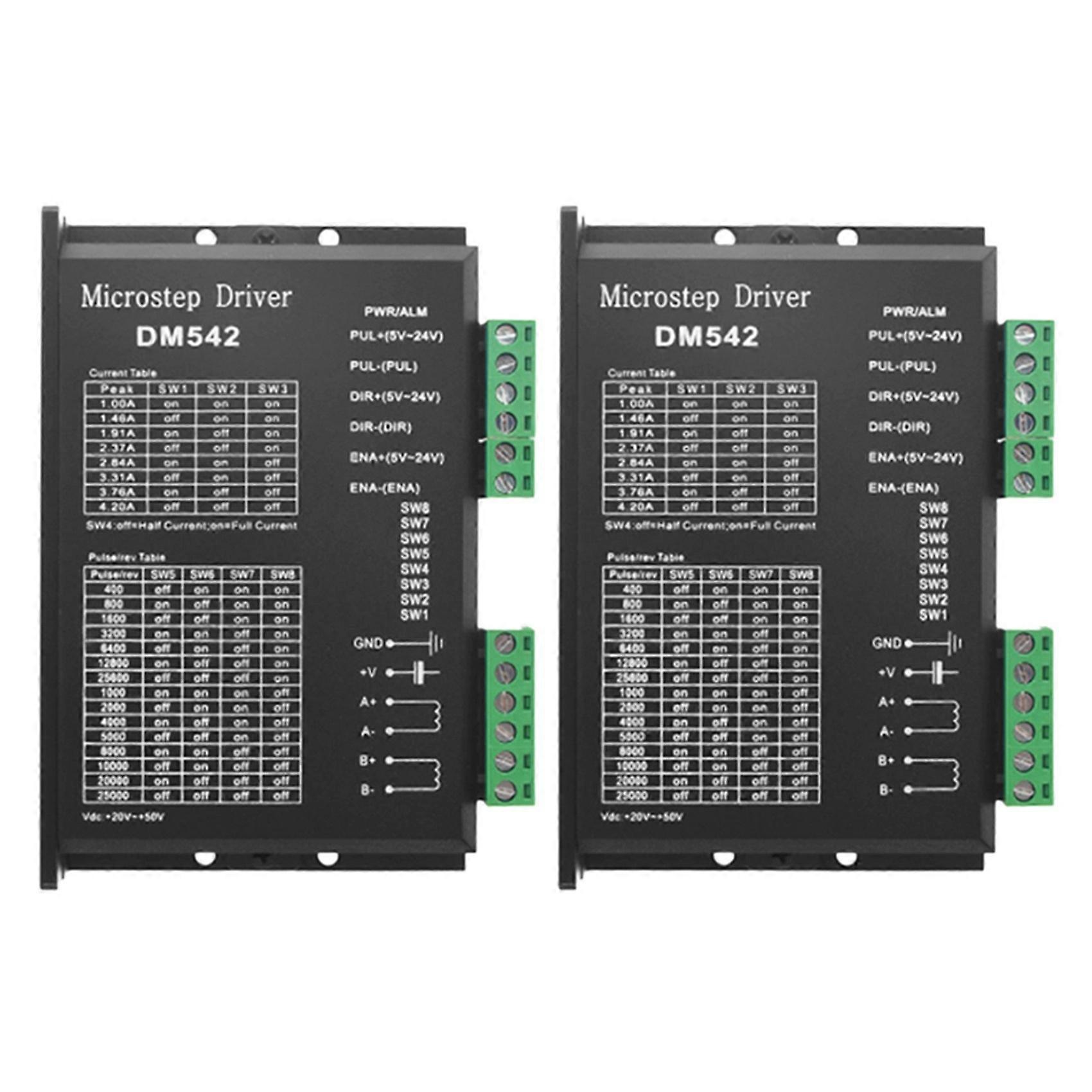 2X Stepper Motor Driver, DM542 Stepper Motor Driver Dsp Digital Driver Board for Nema 17, Nema 23