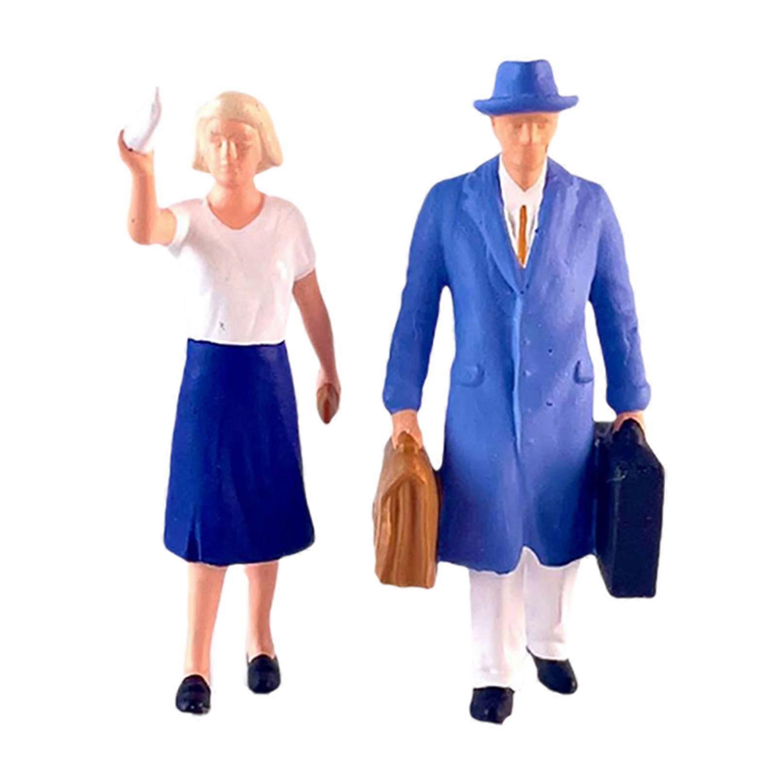 2 Pieces 1/64 People Figures Set Train Railway S Scale Diorama Scenery Decor C