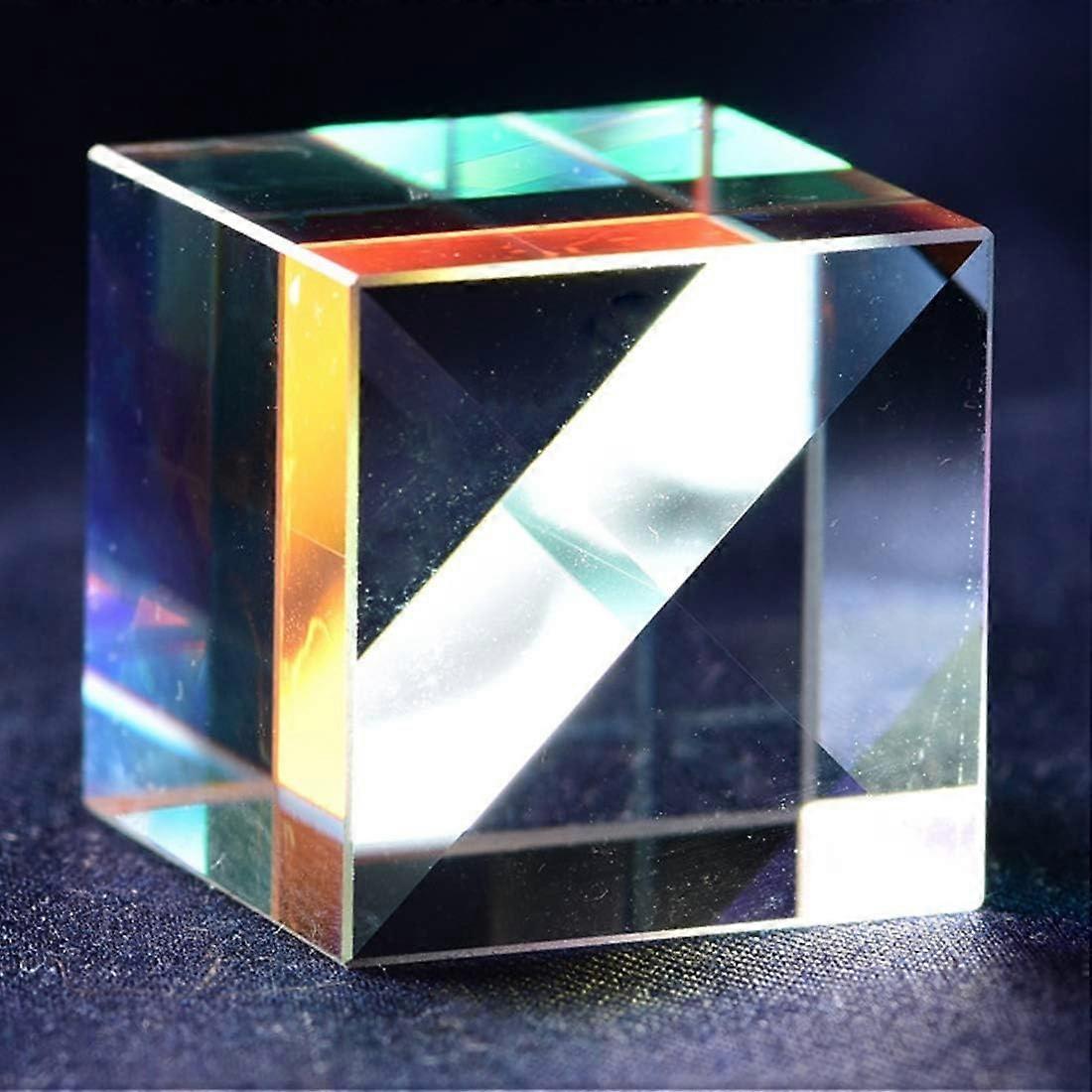 1pc Optical Glass Cube Defective Cross Dichroic Prism Mirror Combiner Splitter Decor 18x18mm Transparent Module Toy Teaching Tools
