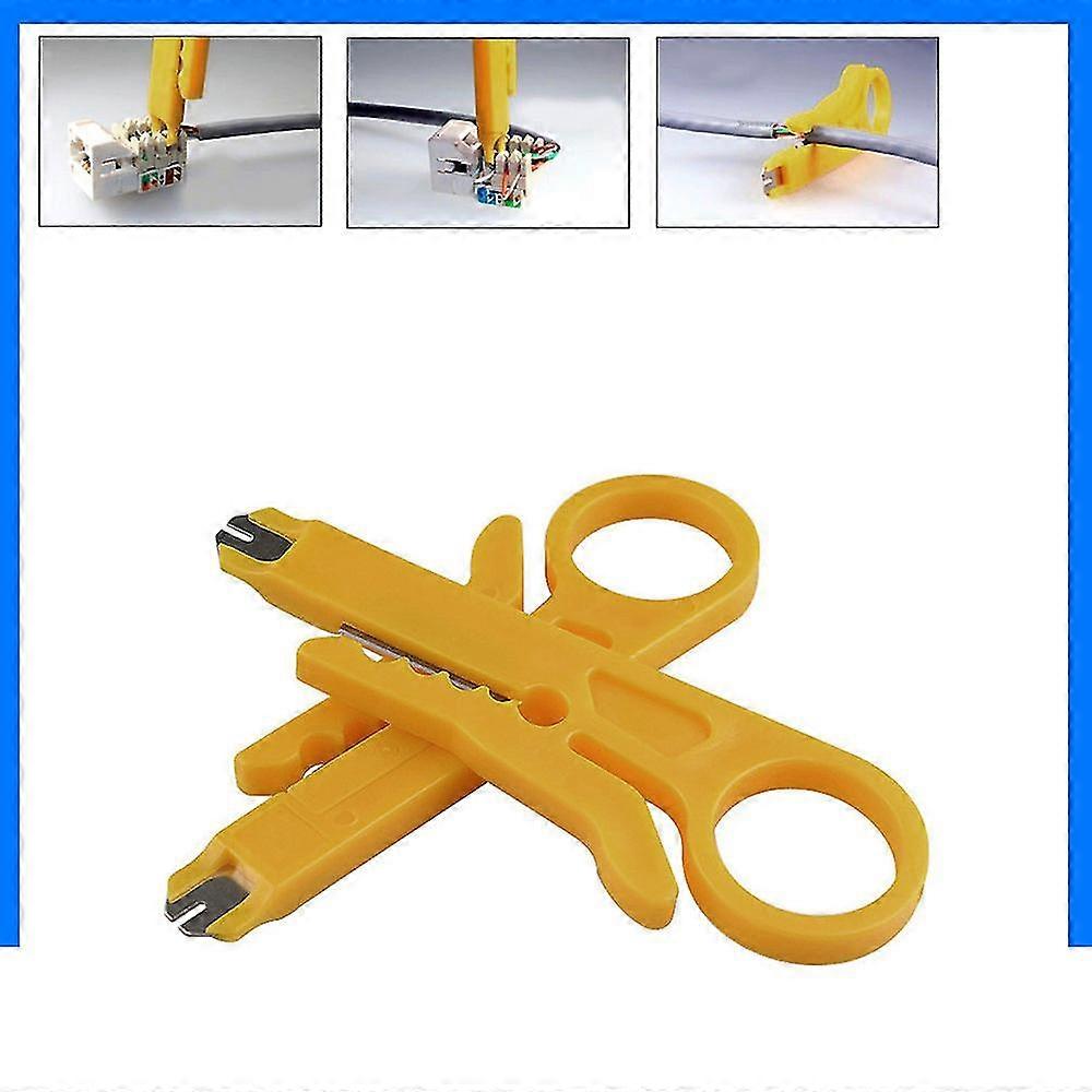 2pcs Rj45 Cat5 Punch Down Tool Network Lan Cable Wire Cutter Stripper Tool
