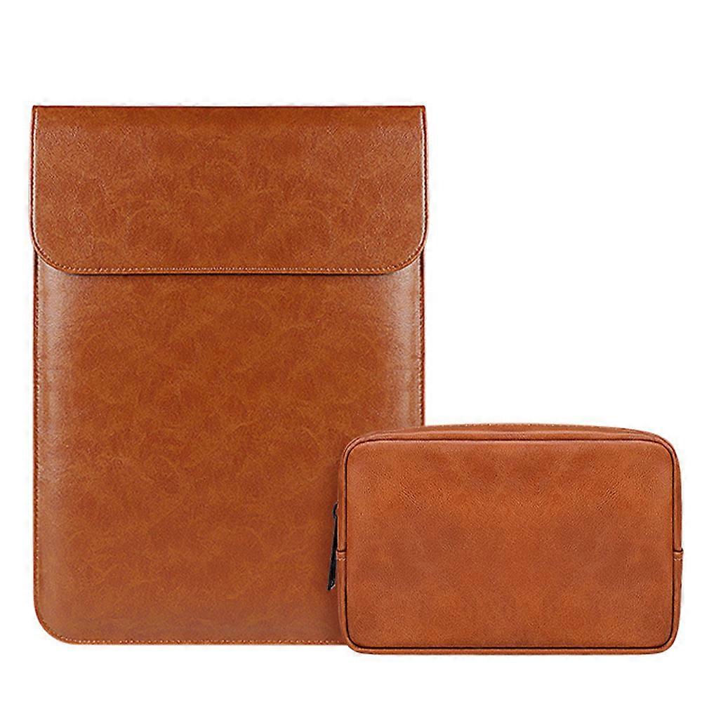 KXJ-Laptop Sleeve Case Compatible with MacBook Dell, with Small Bag, Faux Suede Leather Notebook Computer Liner Bag Protective Holster-6