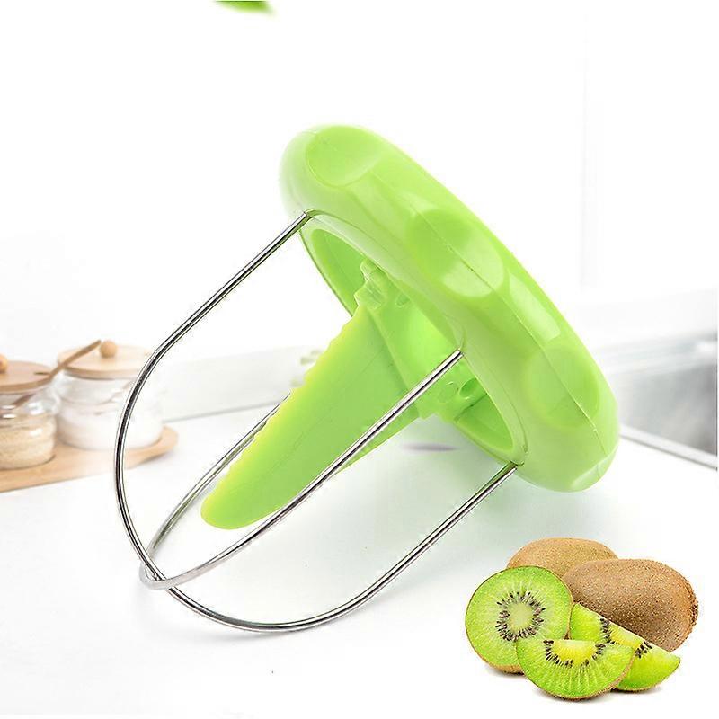 2pcs Green Kiwi Fruit Slicer Peeler Slicer Kiwi Fruit Spoon Knife with Plastic Cutter 3in1 Functions Easy to Handle Peel Divider Tools Portable for Fr