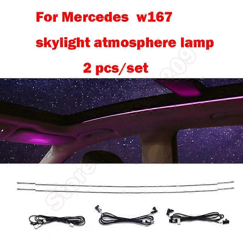 64 couleurs Pour Benz GLS63 GLE53 GLE W167 GLS X167 LED Haut-parleur Tweeter Couvercle de porte lampe Buse Bouche d’aération Toit ouvrant Siège Lumière ambiante