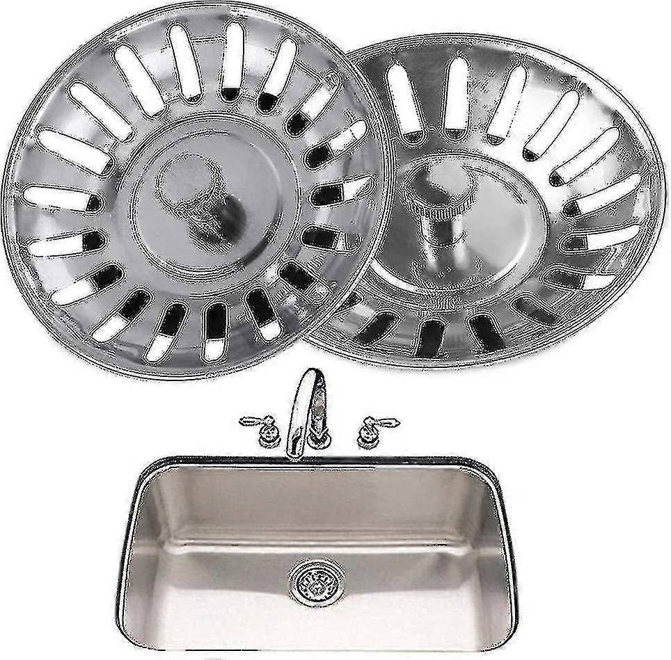 2 Pieces Kitchen Sink Strainer, Strainer Basket Plugs Drainage Slots, Universal