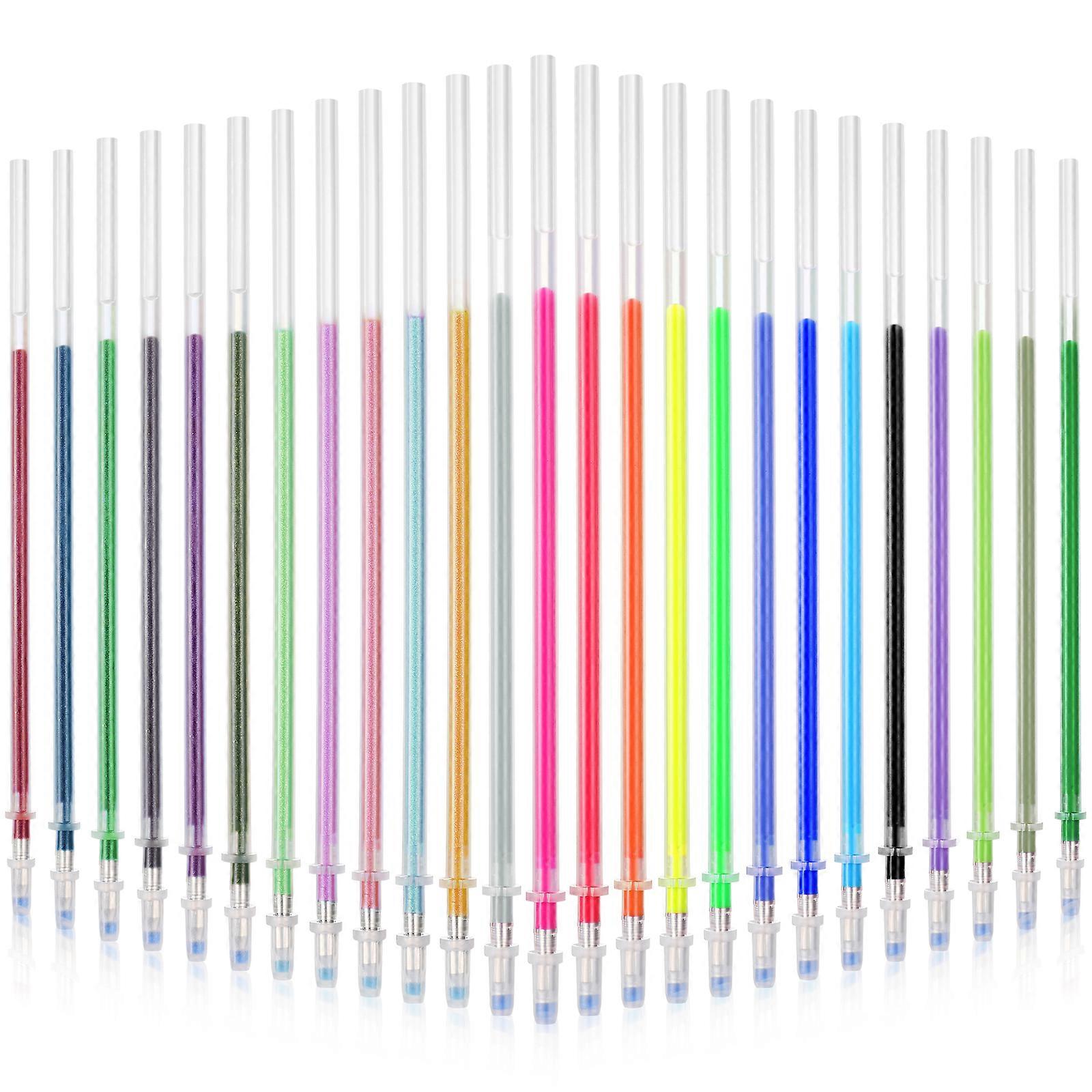 100 st färgglada gelpennrefiller 0,8 mm kulpennrefiller för studenter, kontorsmaterial för klotter, scrapbooking, teckning (blandade färger)