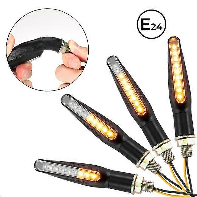 LED Turn Signal Light Motorcycle Bicycle Amber Turn Signal Flowing Light 12V IP67 Universal Flasher Indicator Blinker