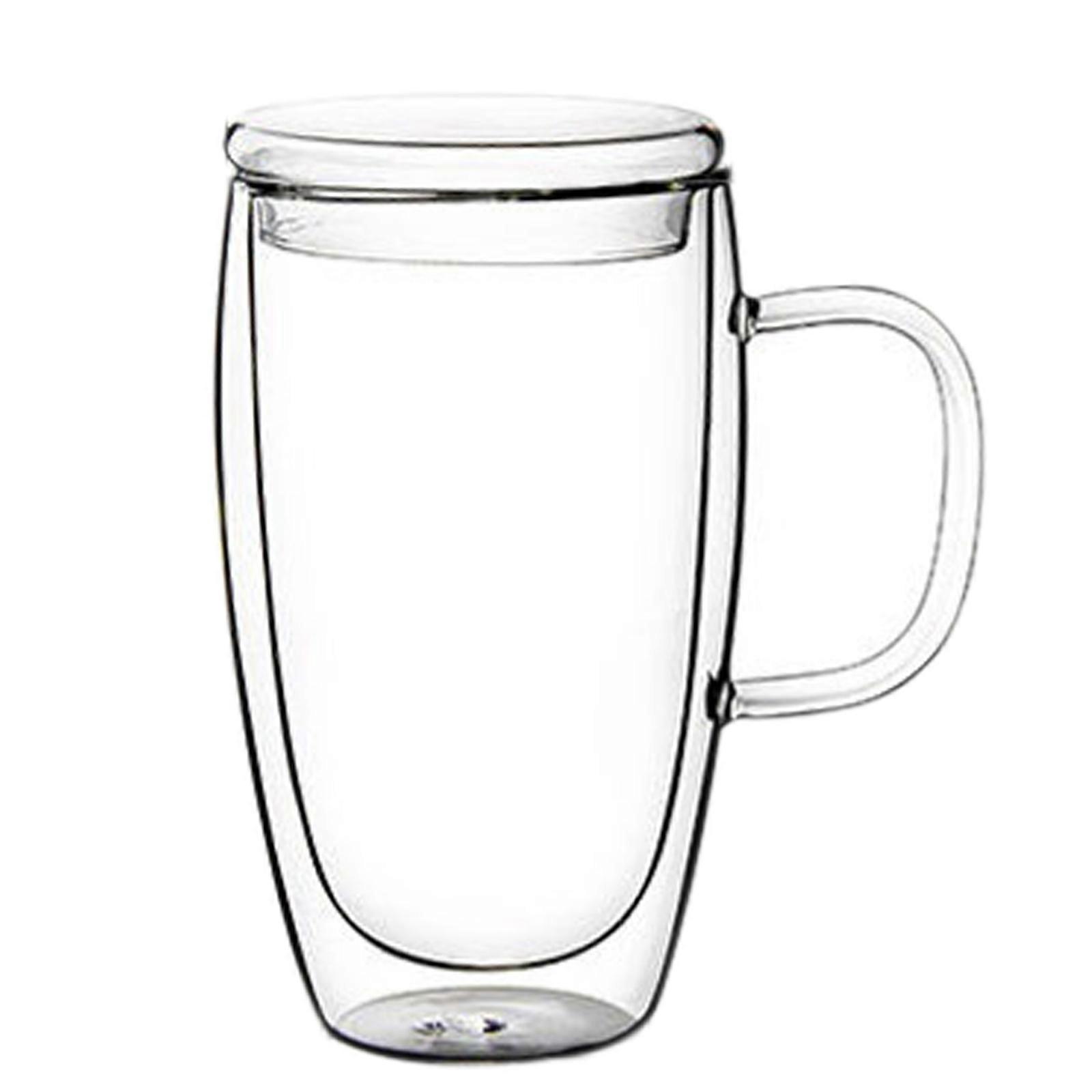 Utensilios para beber de taza de vidrio de doble pared Transparente resistente al calor con mango tazas de café