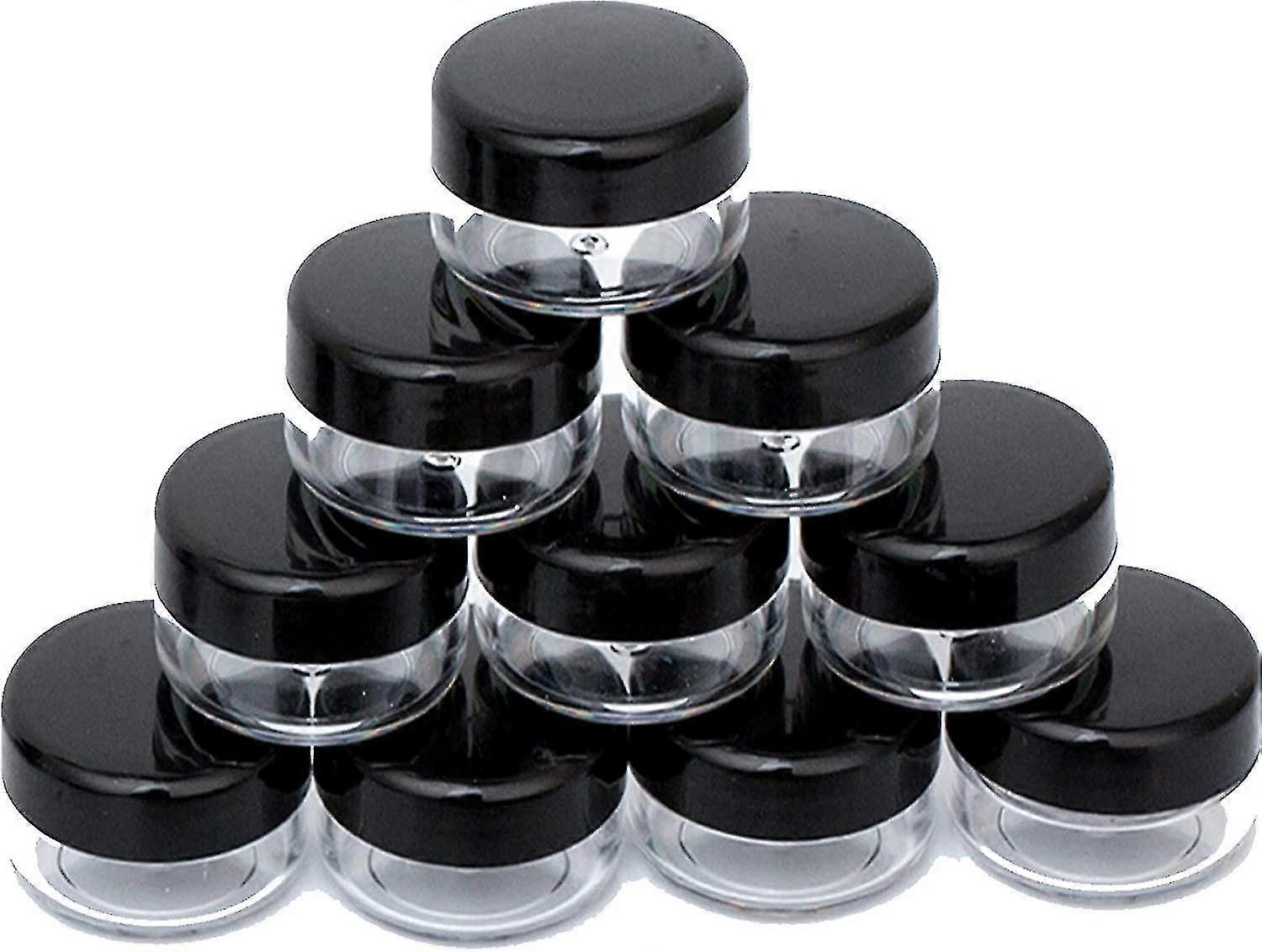 5 Gram Cosmetic Containers 10pcs Sample Jars with Lids Plastic Makeup Sample Containers(Black)