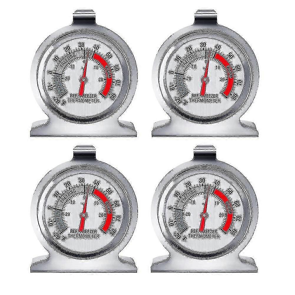 4pc Fridge Thermometer With Red Display Thermometer