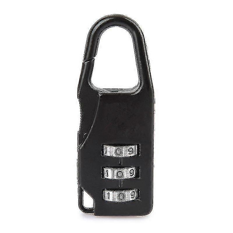Mini 3 Dial Safe Number Code Padlock Combination Lock(1 Pcs, Black)