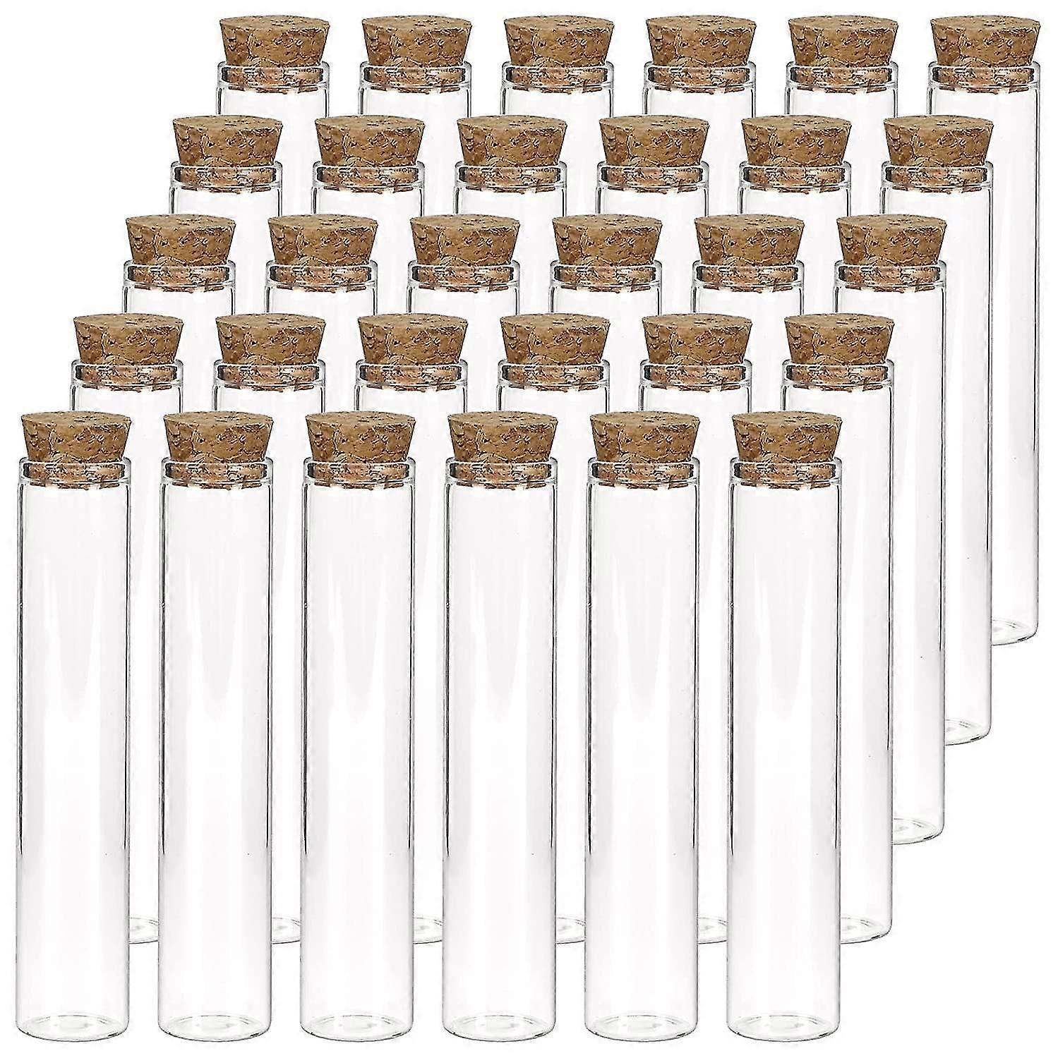 Set of 30 25ml glass test tubes, 20100mm clear flat test tubes with cork for science experiments, bath salts and candy storage