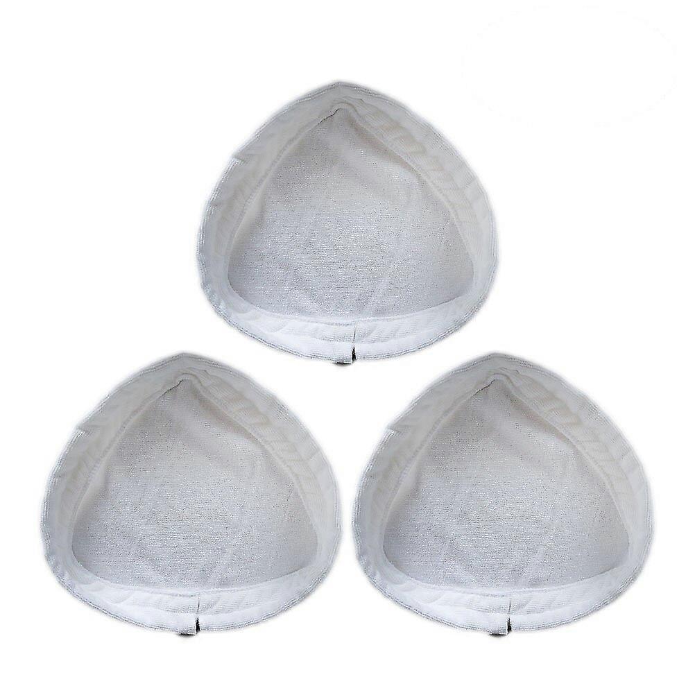 3pcs Universelle waschbare dreieckige Faser-Reinigungspad-Abdeckung Dampfmopp-Tuch-Pad-Abdeckung für H20 X5 (weiß)