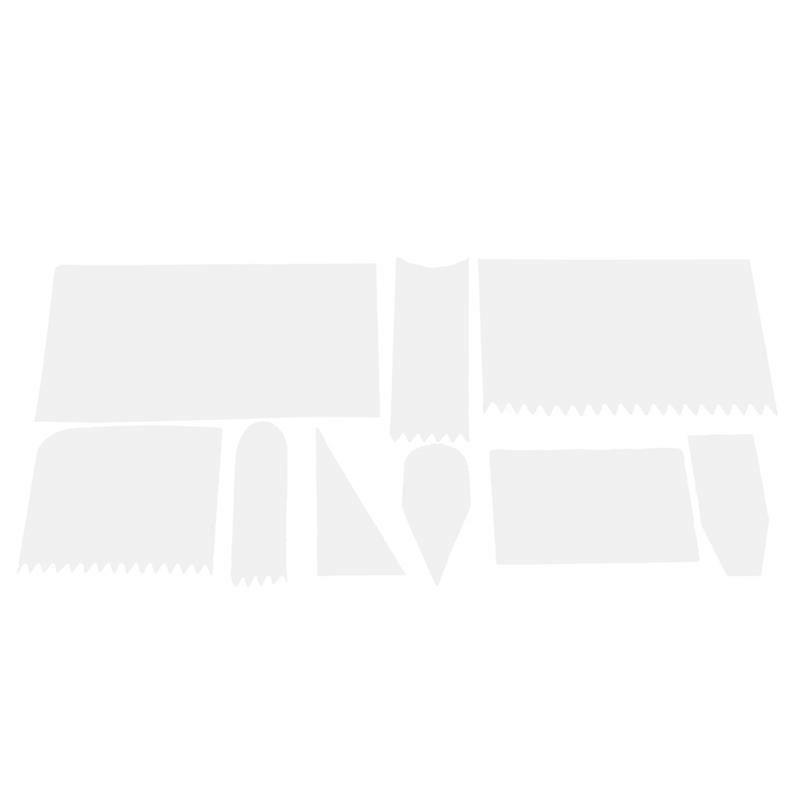 9Pcs/Set Reusable Non-slip Cake Scraper Set PP Edge Smoother Fondant Spatula Baking Decorating Tools