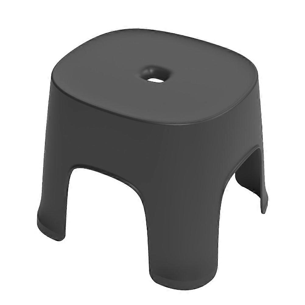 1PC Multi-use Plastic Stool Anti-slip Low Stool Shoes Wearing Stool Bathroom Small Stool for Home (Black)