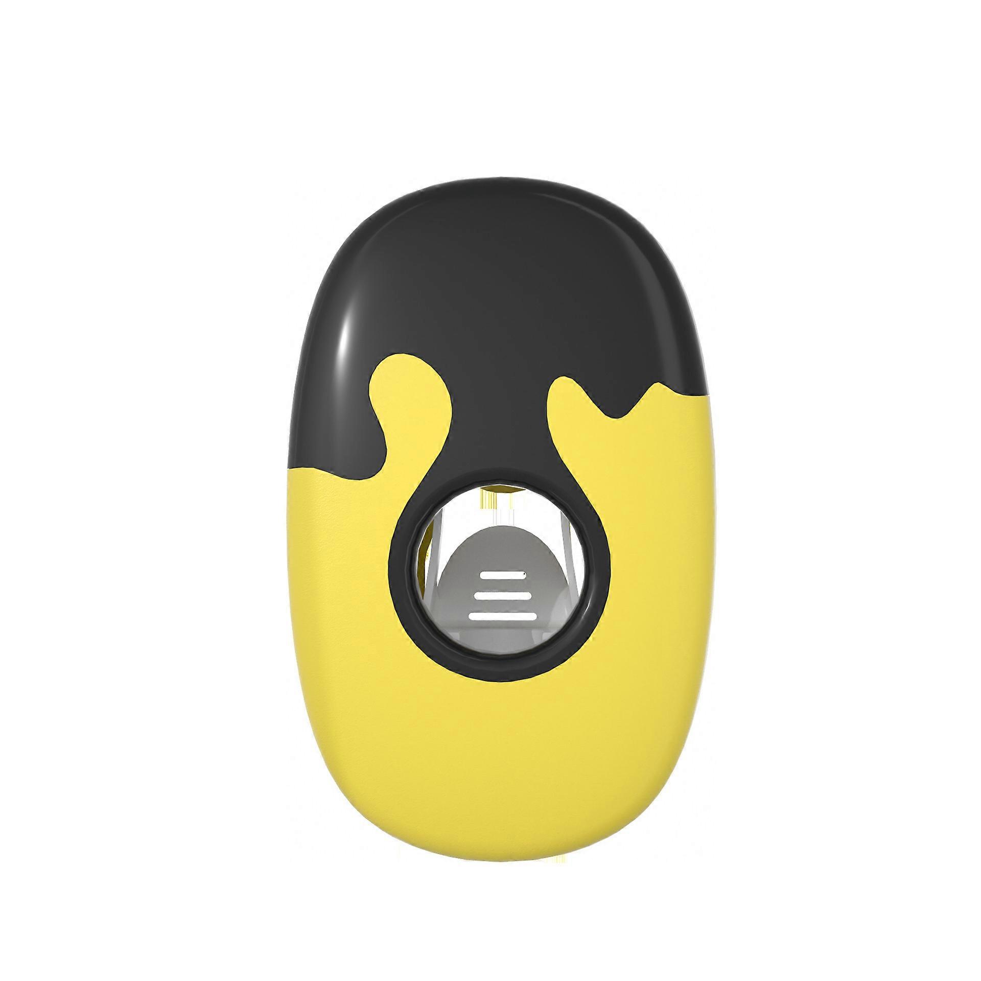 Fully Automatic Toothpaste Squeezer Wall Mounted Wall Suction Toothbrush Holder Without Punch Squeeze (yellow), 13*8cm