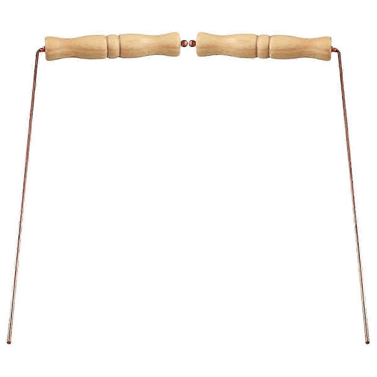 Copper Dowsing Rods Kit compatible with Divination Tool - Natural Wooden Handles Divining Rods