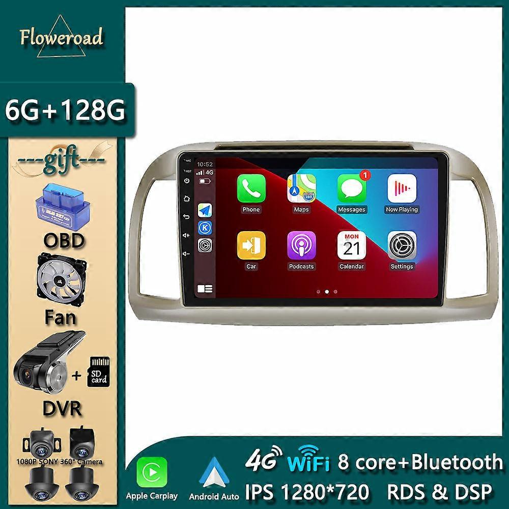 Carplay Screen Auto Android For Nissan March Micra K12 2002-2010 Car Radio Multimedia Player Navigation GPS Head Unit 2DIN Video