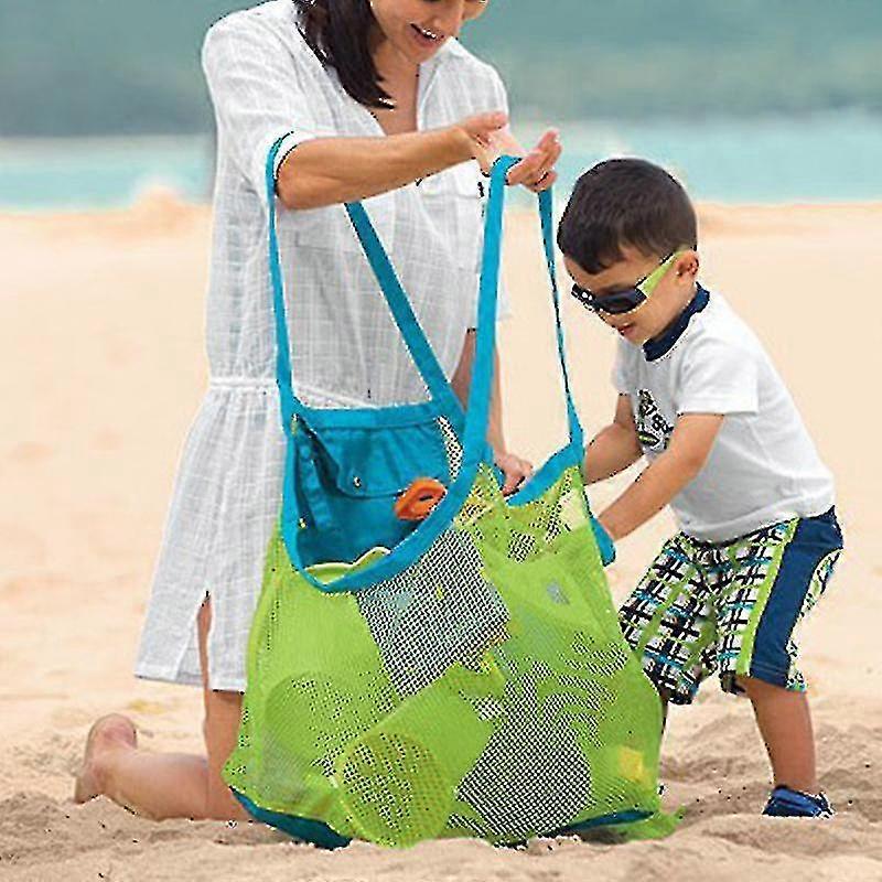 طوي الشاطئ شبكة تخزين حقيبة الكتف لعب الأطفال الملابس حقيبة كبيرة