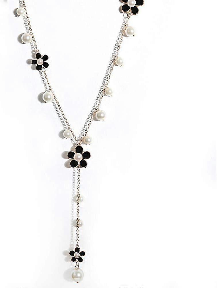 Long Necklace. When Knitting Jacket Chains, Ornaments Like Pearl Chains
