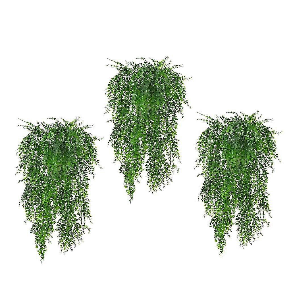 Artificial Hanging Plants,Plastic Artificial Green Plants, 3 Pieces