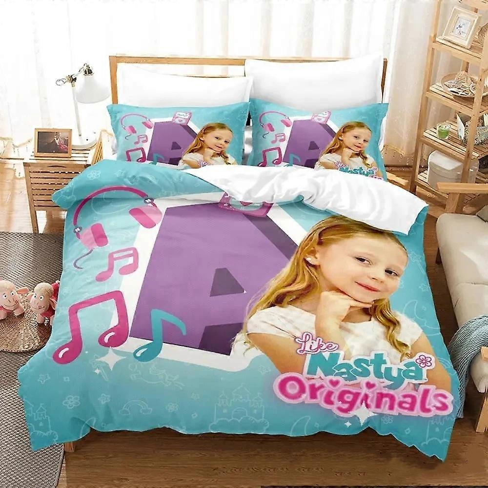 a1718 Bed Sheets  Like Nastya Bedding Set Boys Girls    Duvet Cover Pillowcase Bed boys Adult Home Textileextile3-Piece Bedding Set (1 Duvet Cover + 2