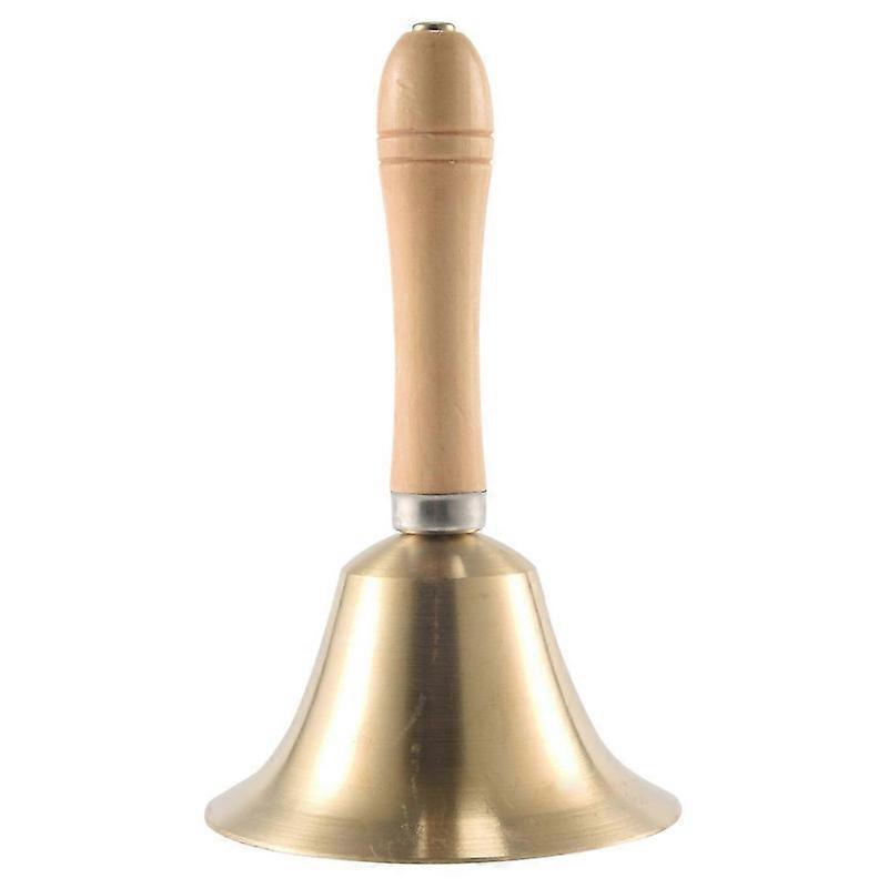 4.33 بوصة جرس نداء يدوي كبير مع مقبض خشبي ، للأطفال والكبار ، يستخدم لحفلات الزفاف ، مدرسة Classr