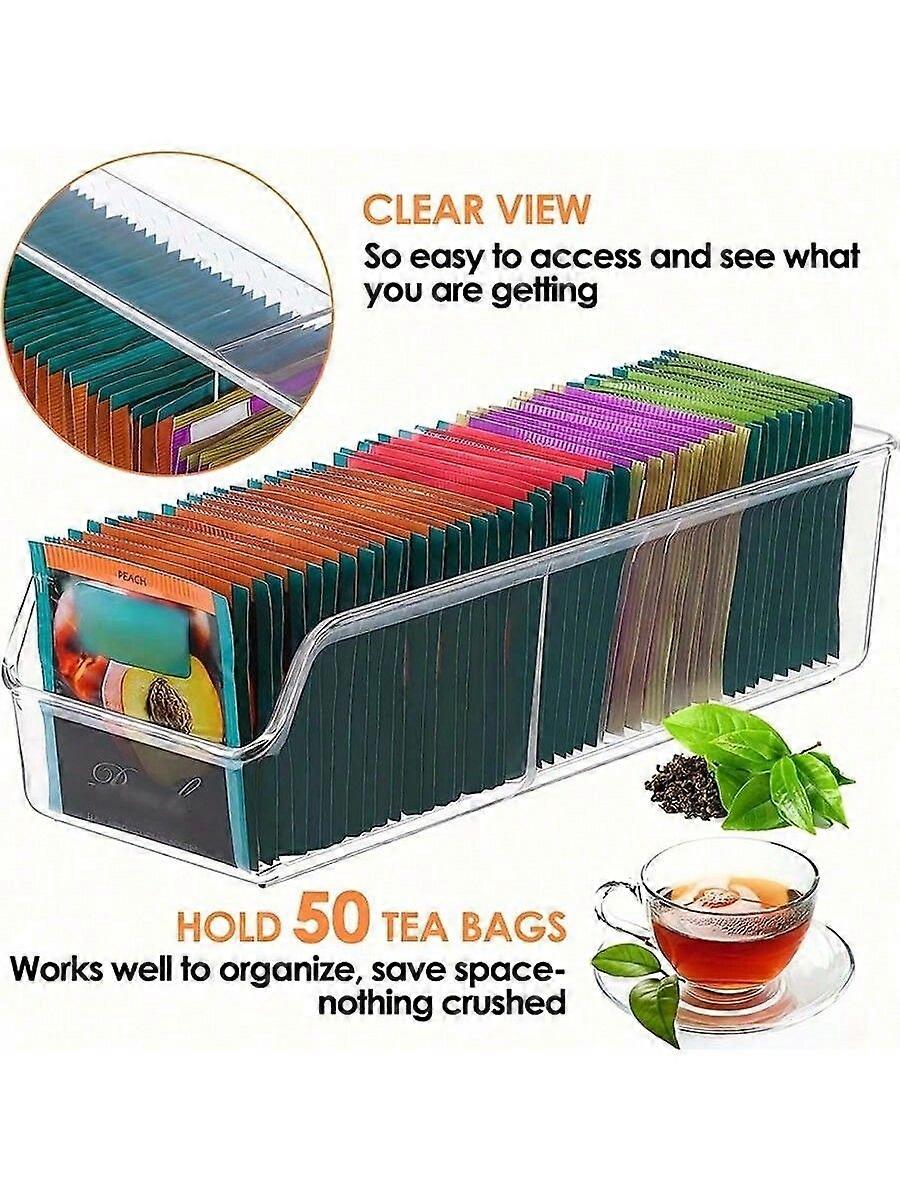1pc Tea Bag Storage Box, Transparent Storage Rack, Sugar Storage Container, Coffee Bag, Spice Bag, Cabinet Storage Box, Countertop, Storage Room