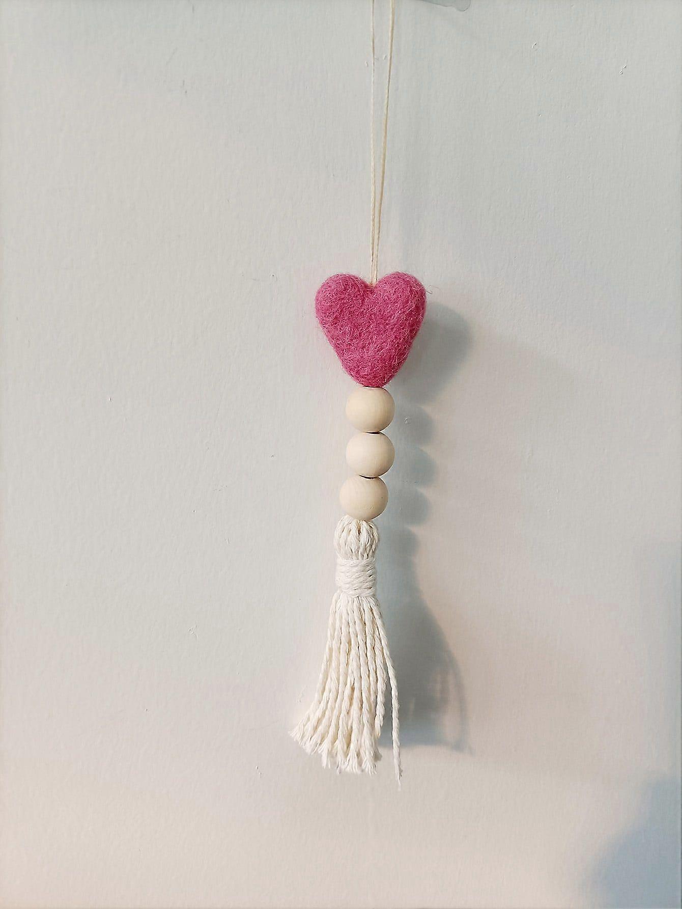 1pcハート壁掛け、家の装飾のための織りタッセル吊り下げ装飾
