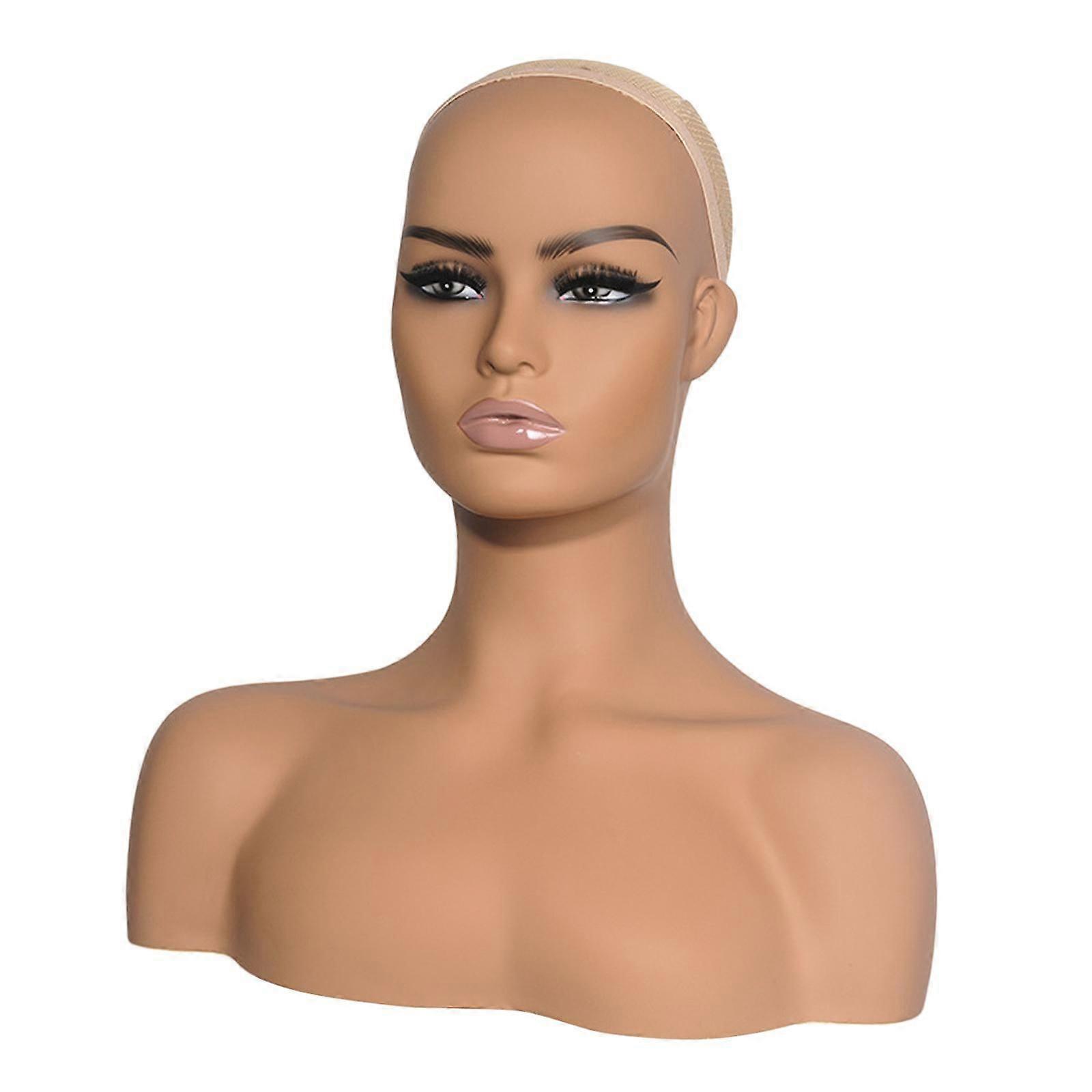 Female Mannequin Head Display with Shoulder Bust Versatile Accessory 36x42cm