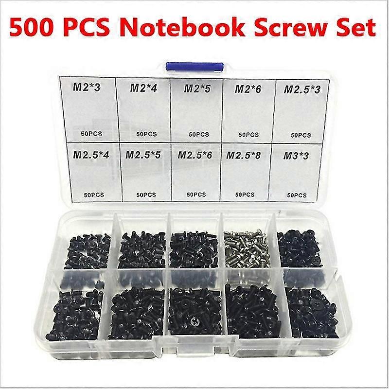 500pcs مسامير الكمبيوتر المحمول مجموعة برغي عالمي M2 M2.3 M3