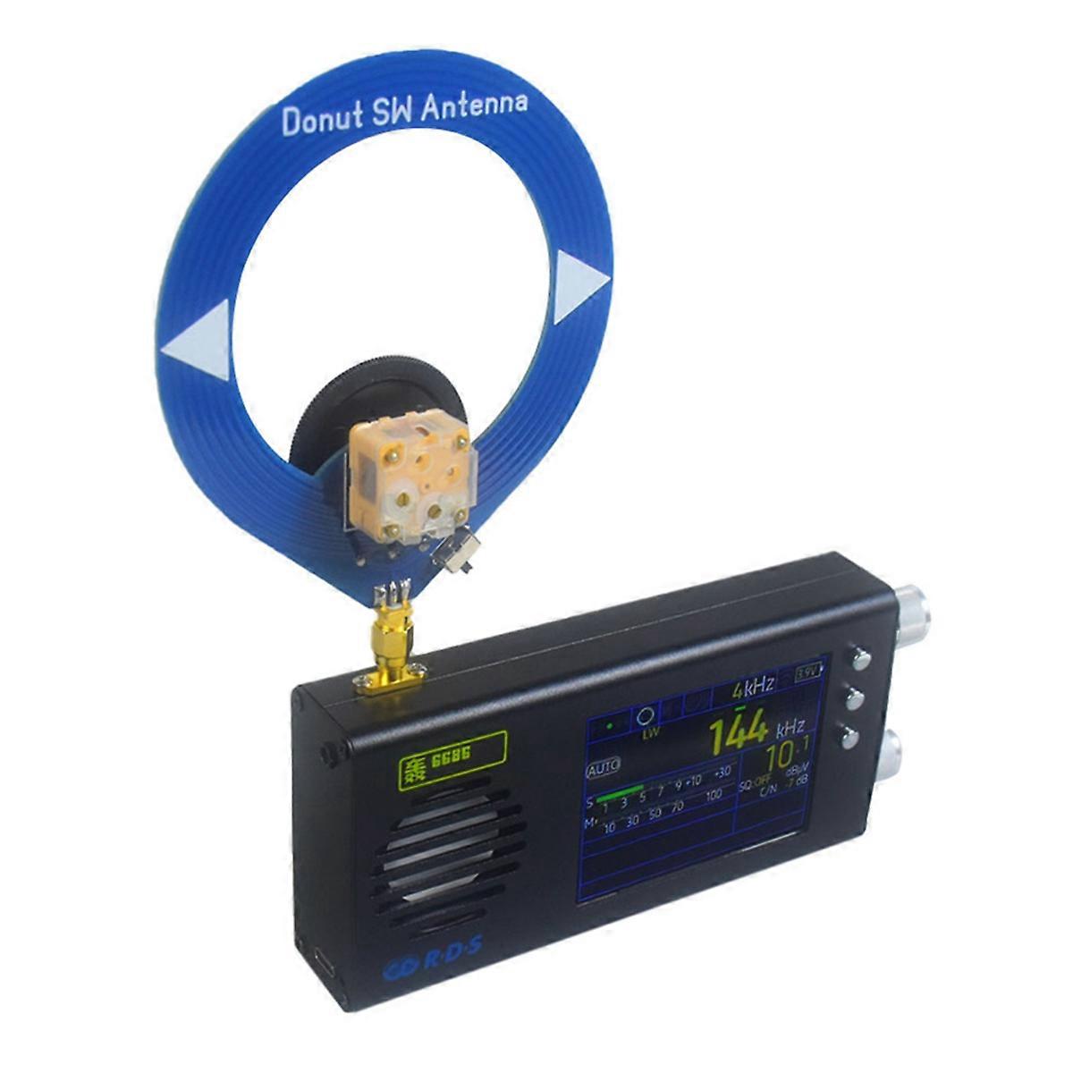 TEF6686 ラジオ受信機 全バンド FM/MW/短波 HF/LW ラジオ ポータブル ハンドヘルドラジオ ドーナツアンテナ付き B