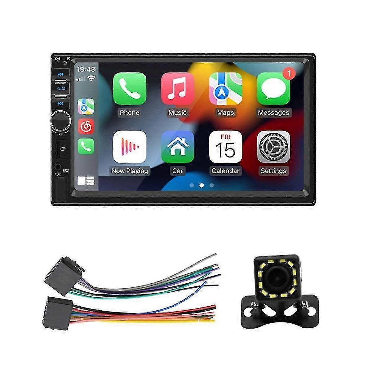 7 Inch Double Din Carplay Car Stereo With Carplay Android Auto, Car Radio With Mirror Link Bluetoot
