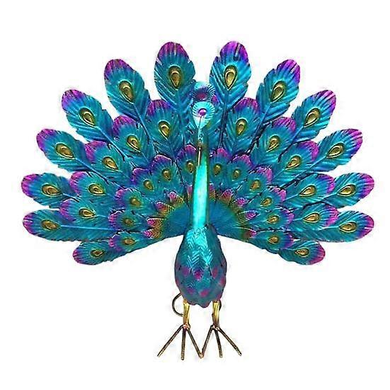 Peacock Statue Stable Base Weather-Resistant Rust-Proof Anti-oxidation Standing Posture Collectible Peacock Figurine Craft Yard Decor