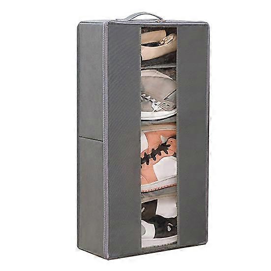 Foldable Shoe Box with Transparent Zipper Multi Closure Large Capacity Window Compartments Detachable Clothes