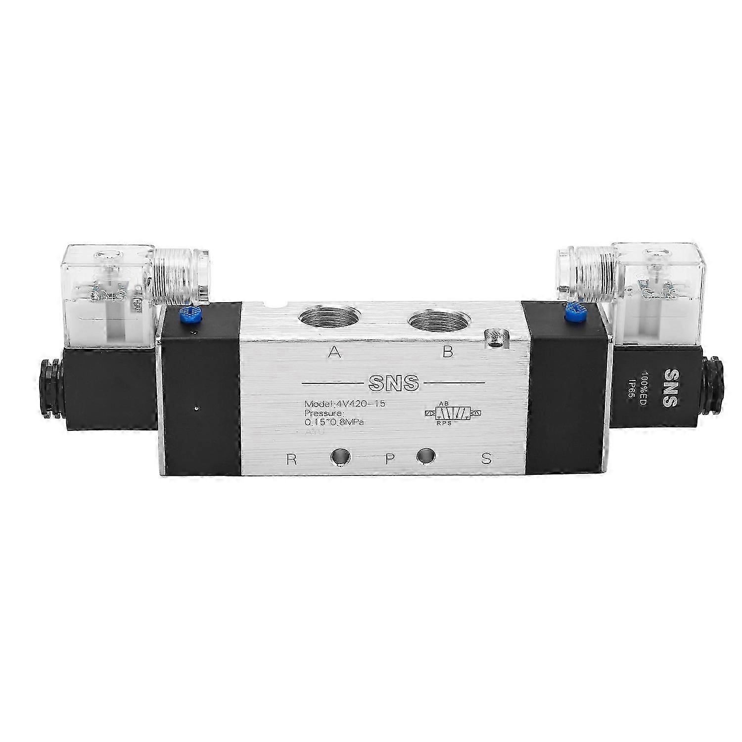 Pneumatic Solenoid Air Valve 3 Position 5 Way Connection Type Electromagnetic Electrical Control Val
