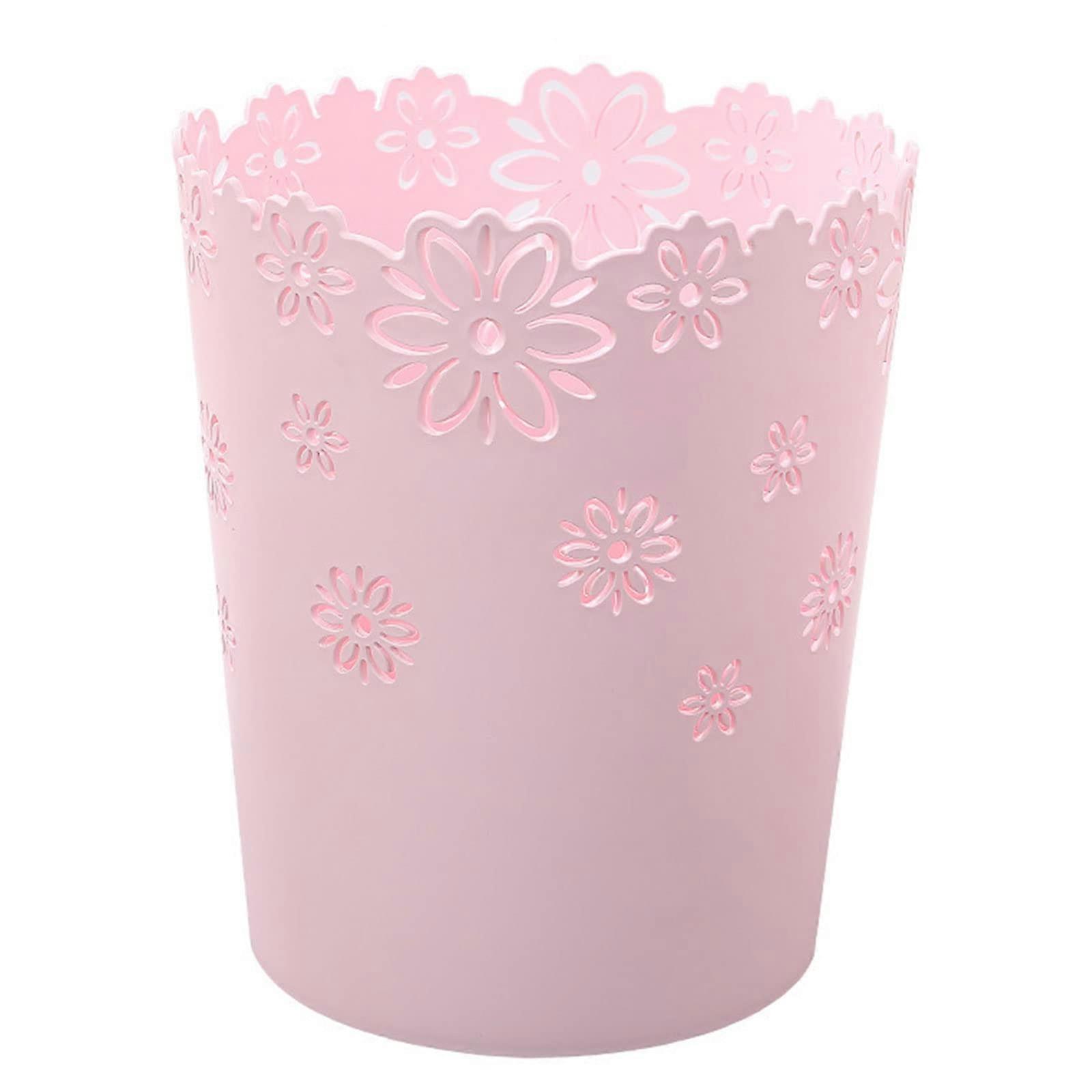 Medium Flower-Shaped Plastic Wastebasket - Lidless Trash Bin