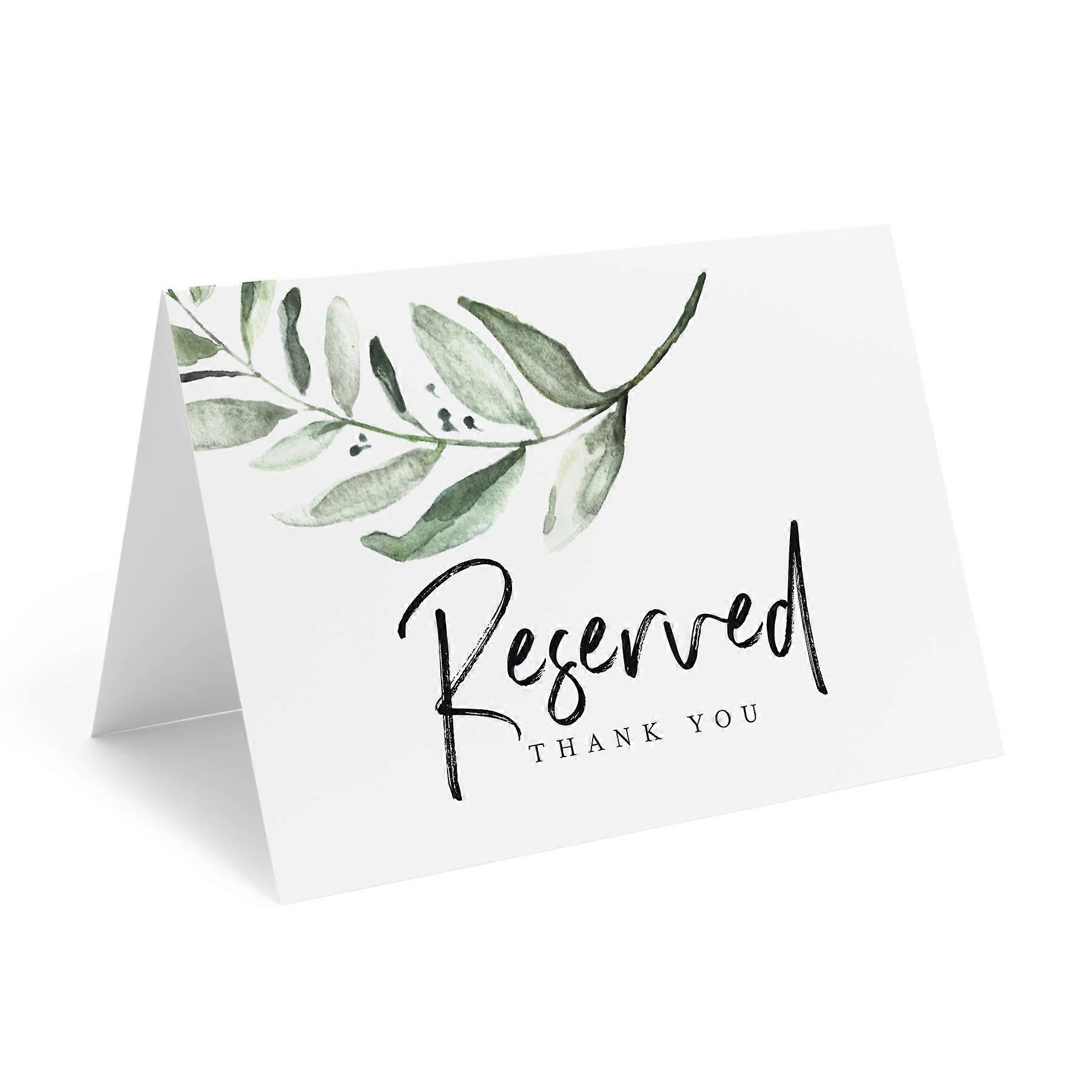 Rustic Greenery Reserved Sign Set - Pack of 10 for Weddings