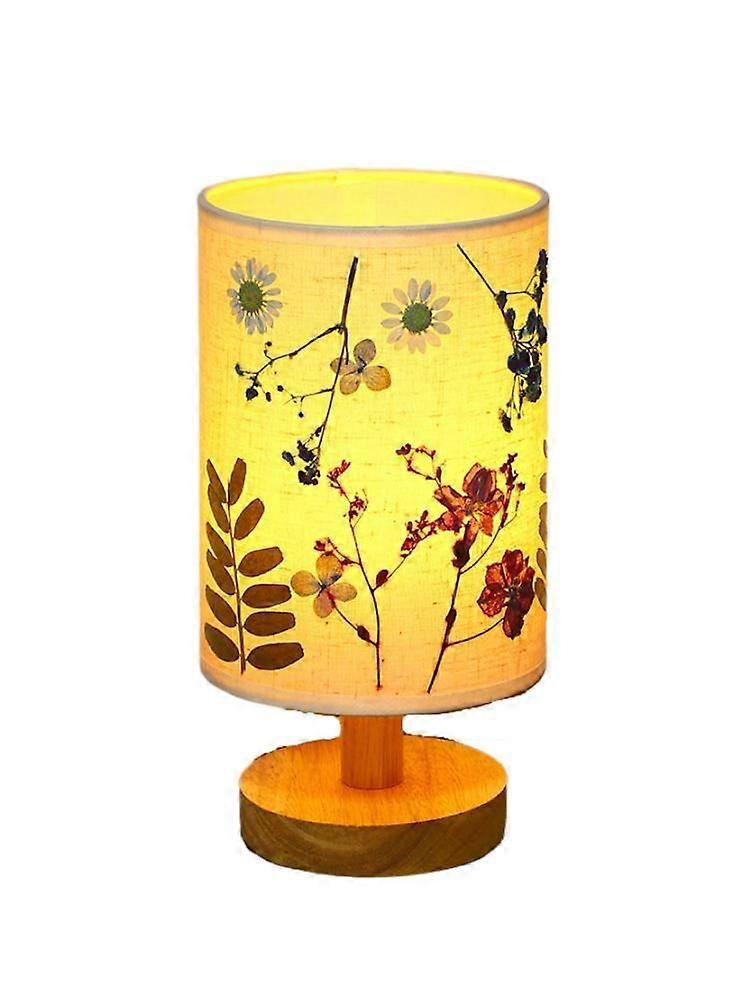 DIY Flower Lamp - Pressed Flower Bedside Lampshade for Table, Living Room, Dorm, Home Office Mother's Day Gift (A)