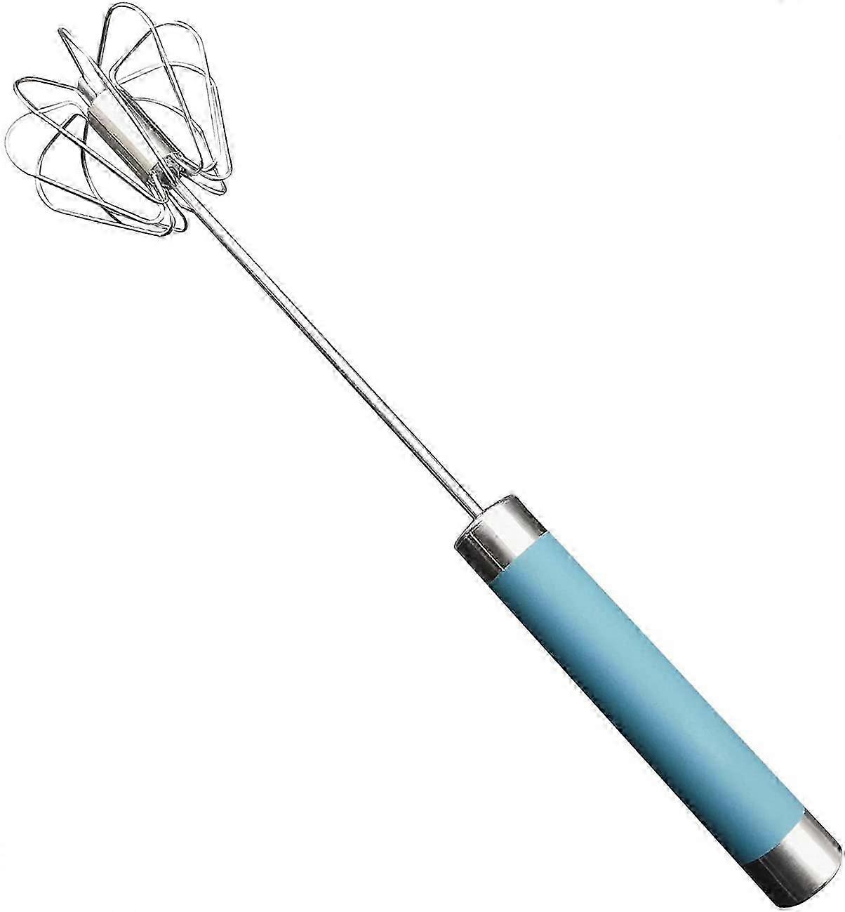 Hand Push Egg Whisk, Stainless Steel Whisk Blender for Home, Versatile Tool for Egg Beater, Milk Frother(10 inch, Blue)