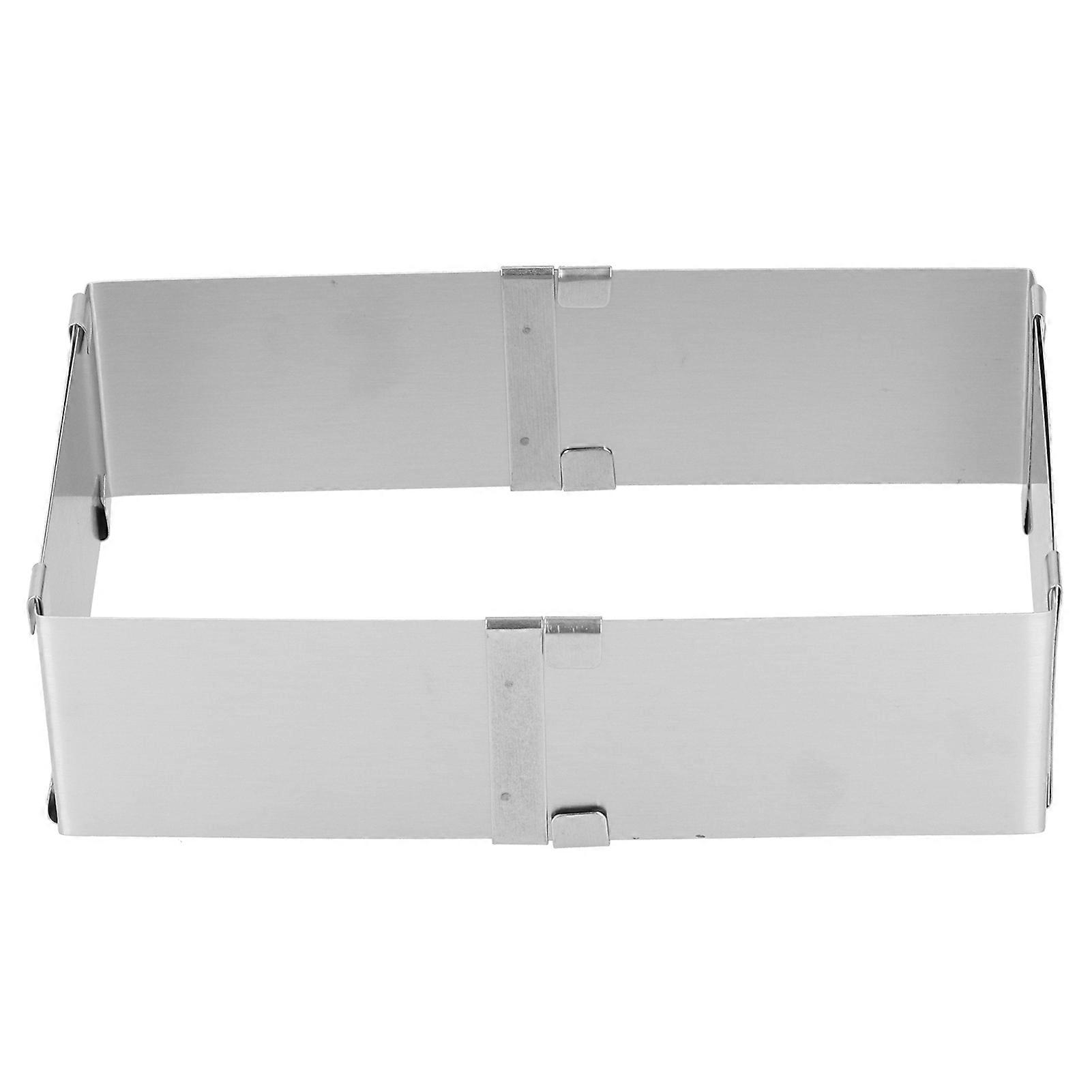 Stainless Steel Square Retractable Cake Mold 8-Inch for Mousse and Biscuits Baking Projects in Kitchen
